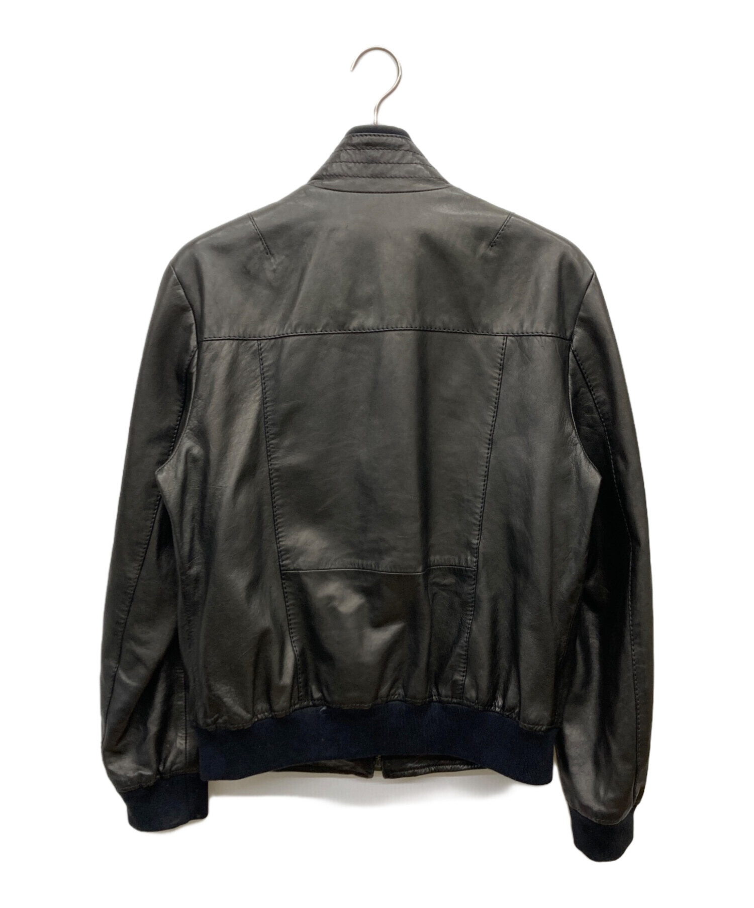 【希少】　ヒューゴボス　ダブルライダース　ラムレザー　羊革　ネイビ 中古・古着通販】HUGO BOSS (ヒューゴ ボス) ラムレザーライダース