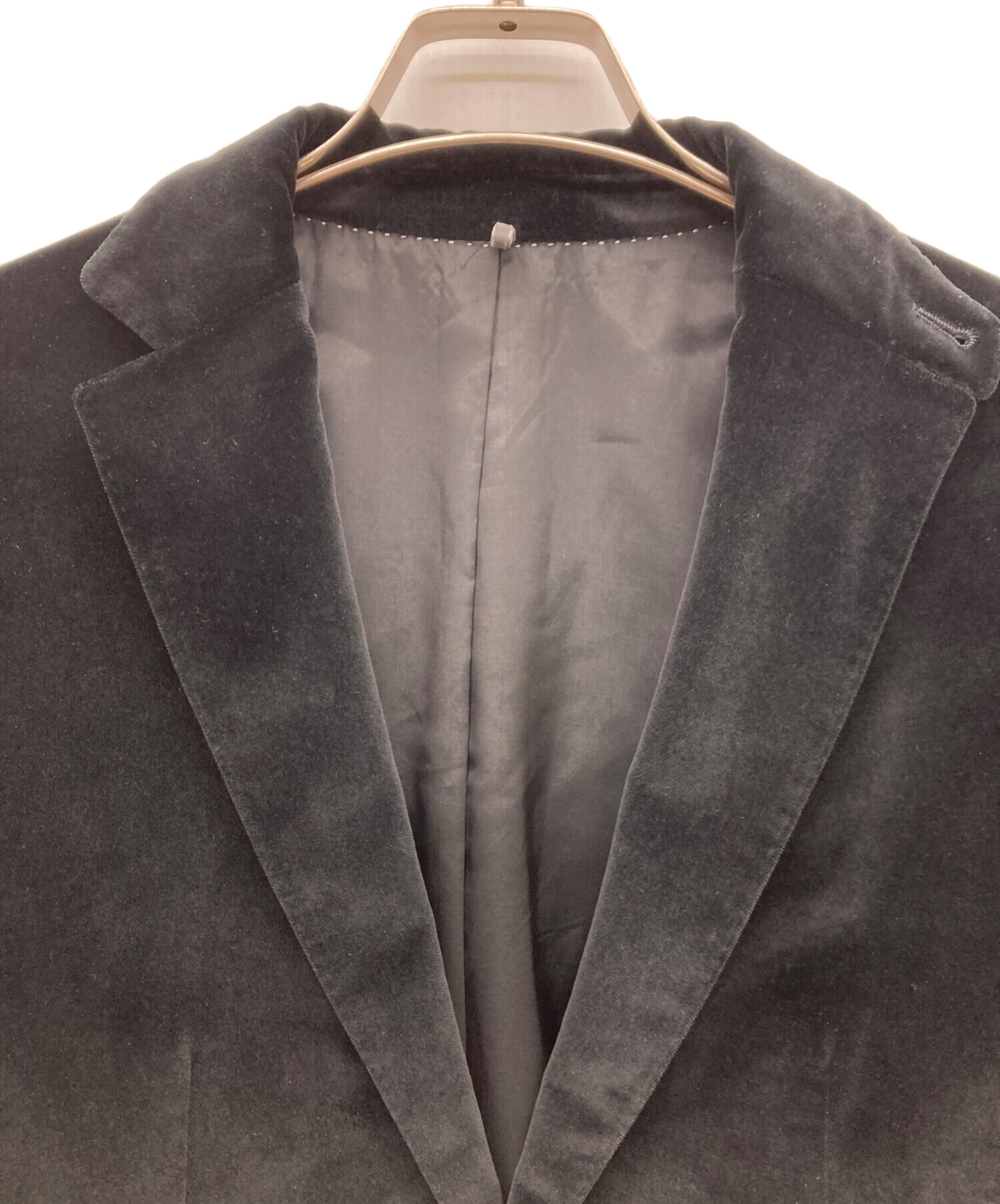 ★HUGO BOSS★テーラードジャケット羊革 切替 ベロア ベルベット 中古・古着通販】HUGO BOSS (ヒューゴ ボス) ラムスキンエルボーパッチ