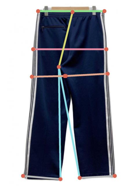 EMPTY R _ M x NEEDLES パンツ Sサイズ ブルー/ホワイト NEEDLES ニードルズ トラックパンツ ラインパンツホワイト パープル