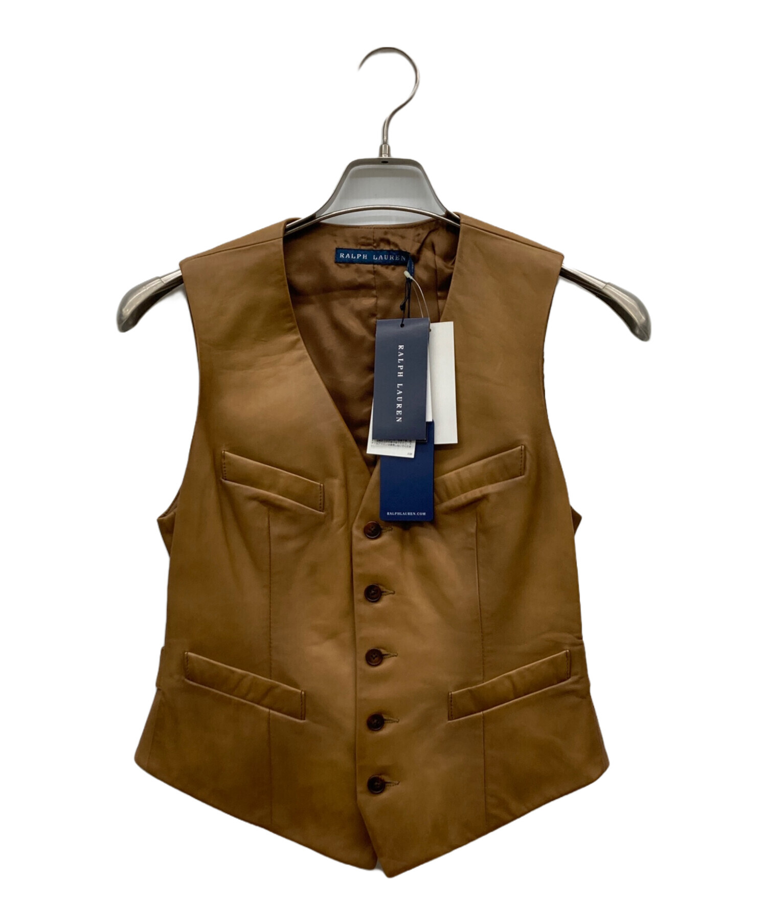 Ralph Lauren ビンテージ　ブラウンレザーベスト S RRL - 美品 RRL ダブルアールエル ベスト サイズ:S LIMITED EDITION