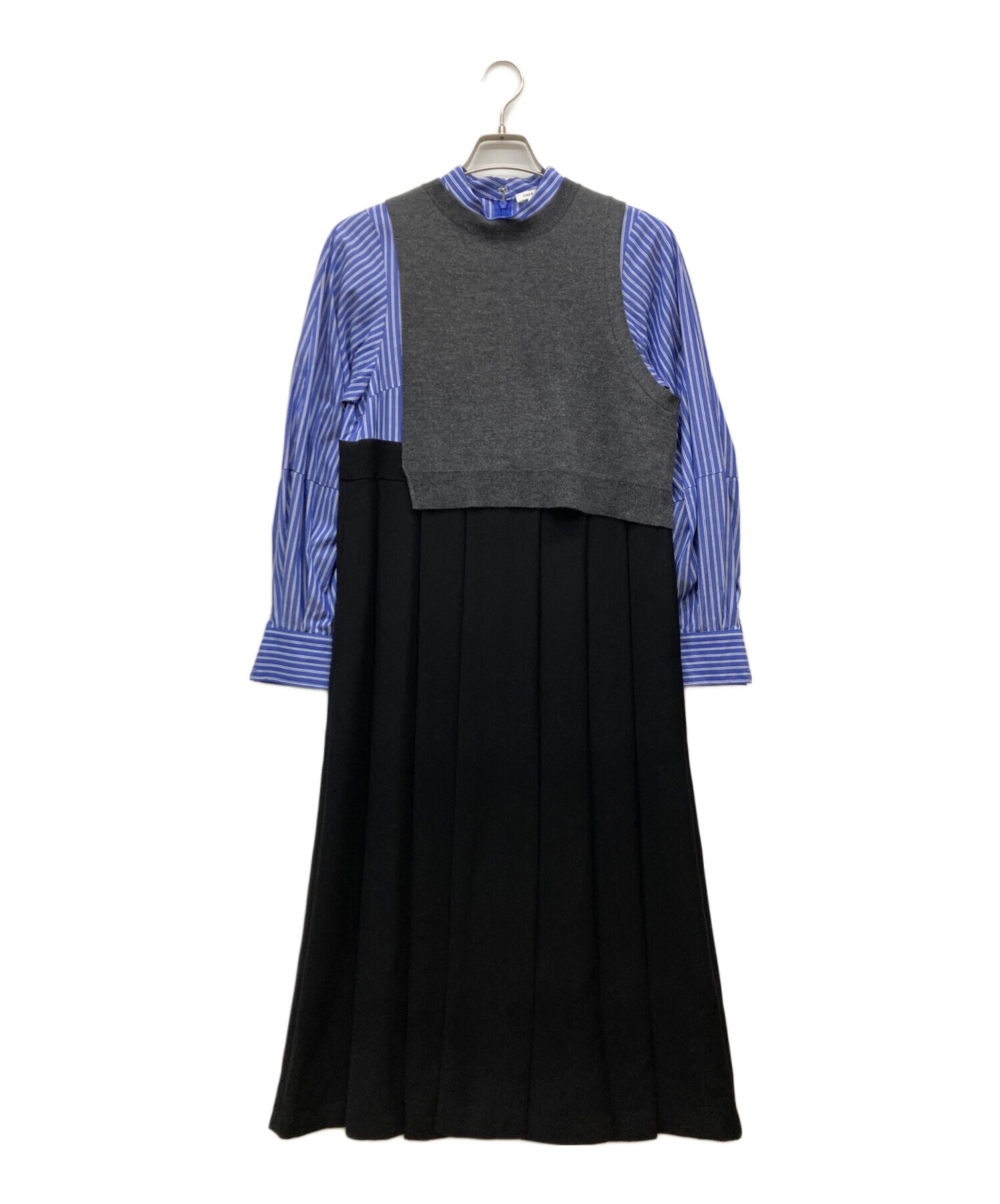 ワンピース ENFOLD KNIT LAYERED PLEATS DRESS 36 中古・古着通販】ENFOLD (エンフォルド) KNIT-LAYERED PLEATS DRESS