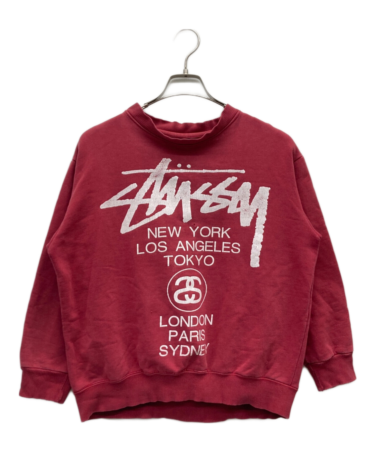 中古・古着通販】stussy (ステューシー) プリントスウェット レッド 