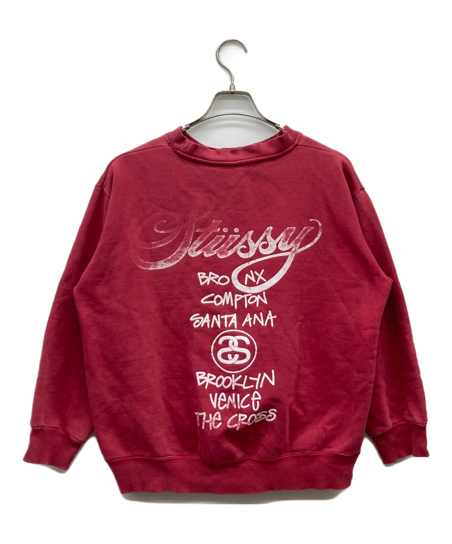 中古・古着通販】stussy (ステューシー) プリントスウェット レッド 