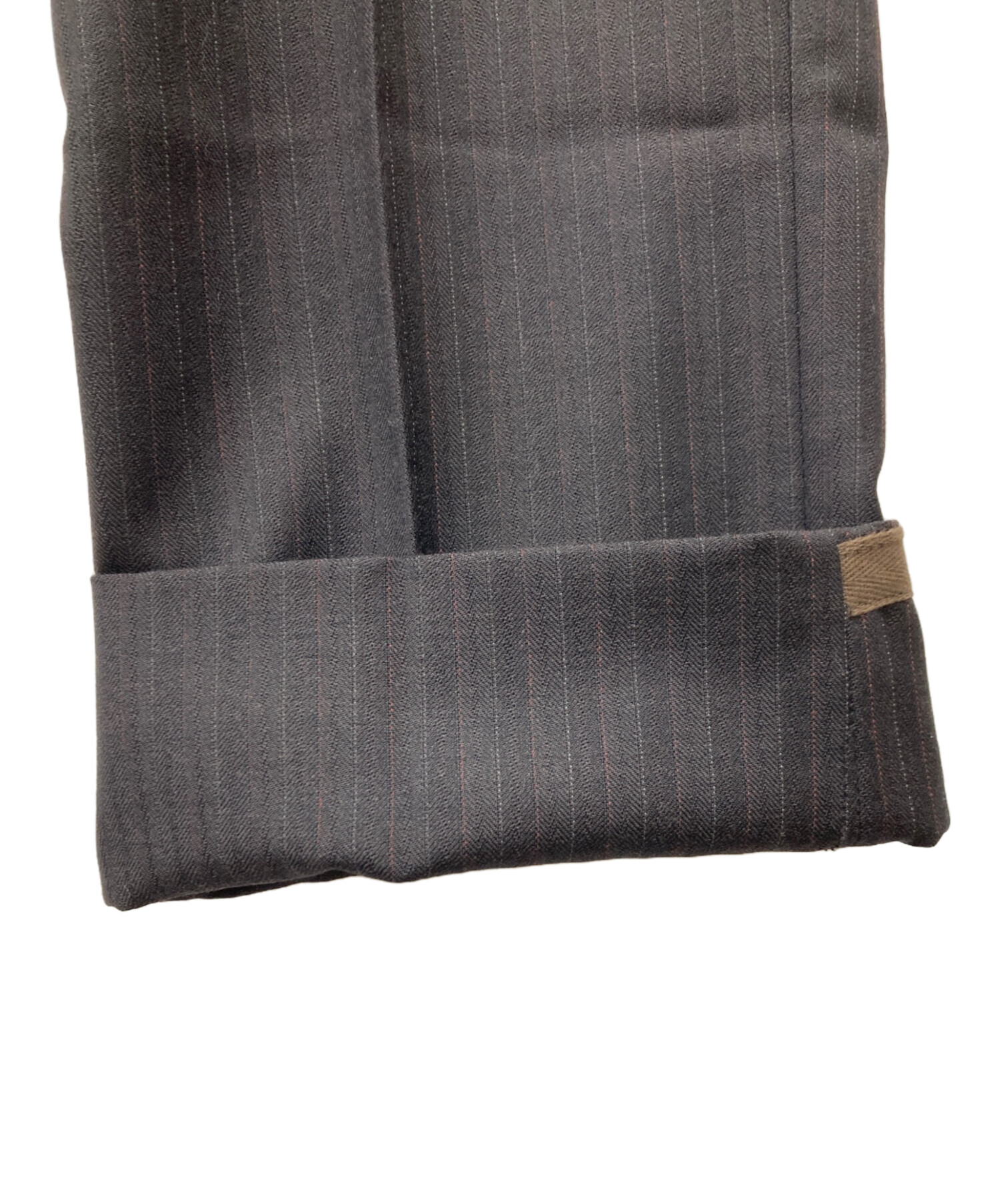 中古・古着通販】PRADA (プラダ) ウールストライプスラックス ブラウン