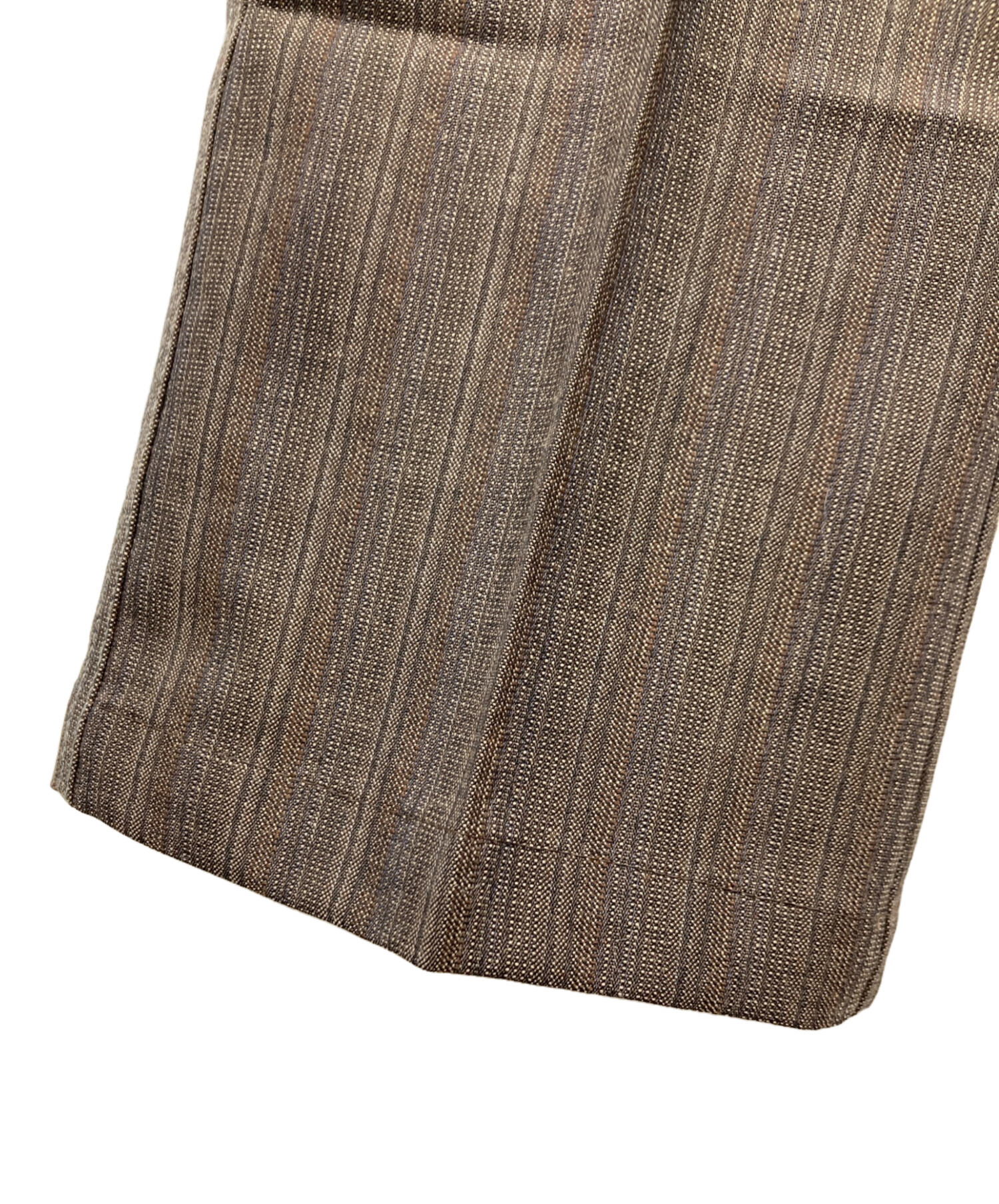 中古・古着通販】PRADA (プラダ) ウールストライプパンツ ブラウン