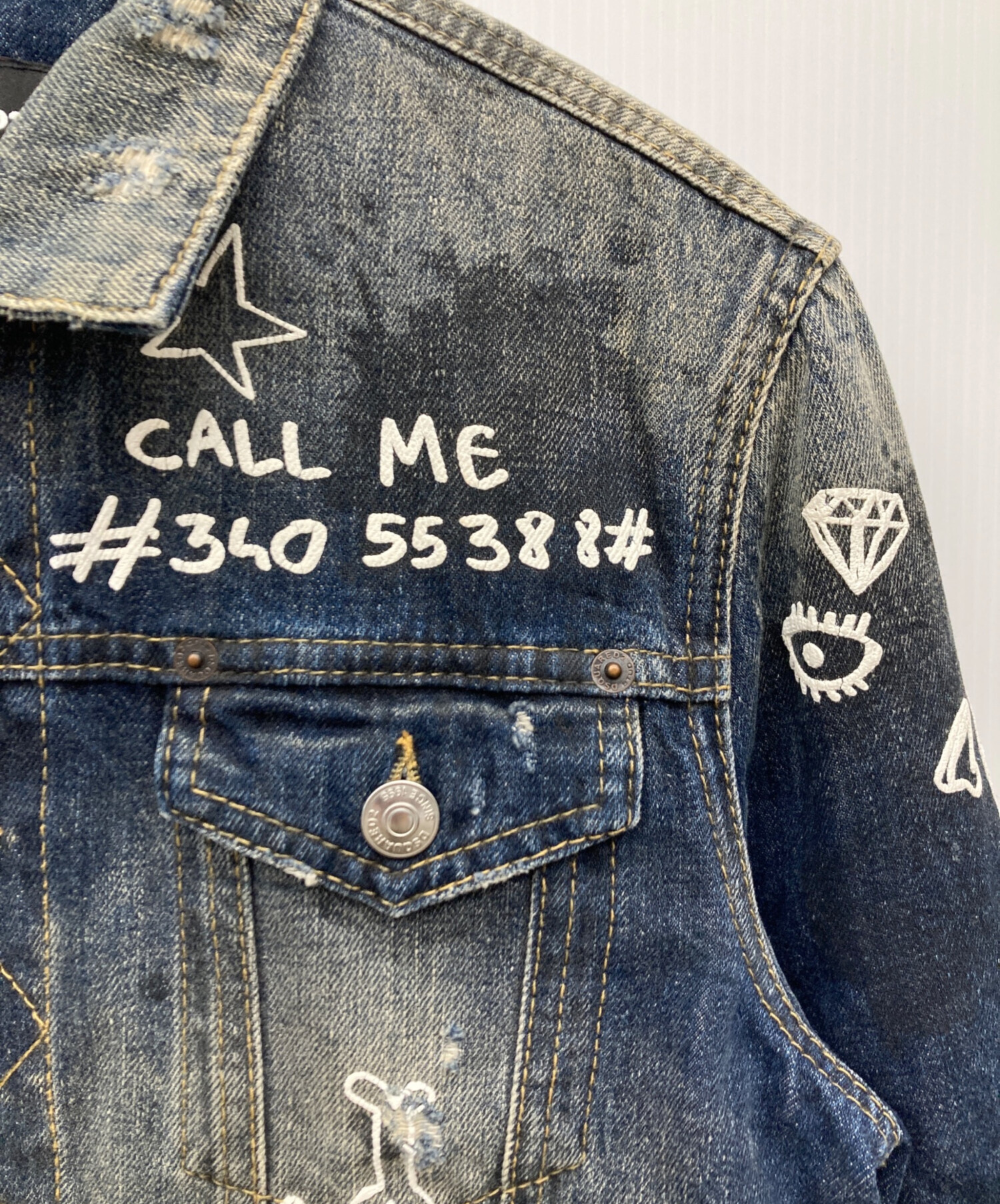 DSQUARED2 ダメージ加工 デニムジャケット ディースクエアード DSQUARED2 デニムジャケット ダメージ加工