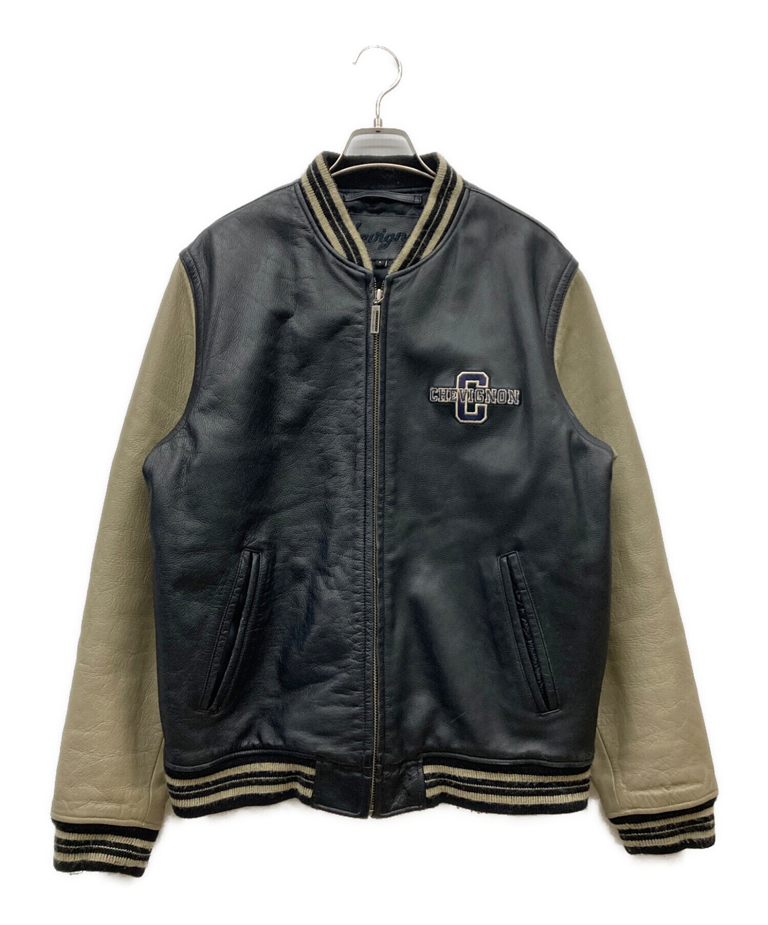 CHEVIGNON（シェビニオン） スタジャン 中古・古着通販】CHEVIGNON (シェビニオン) カウレザースタジャン