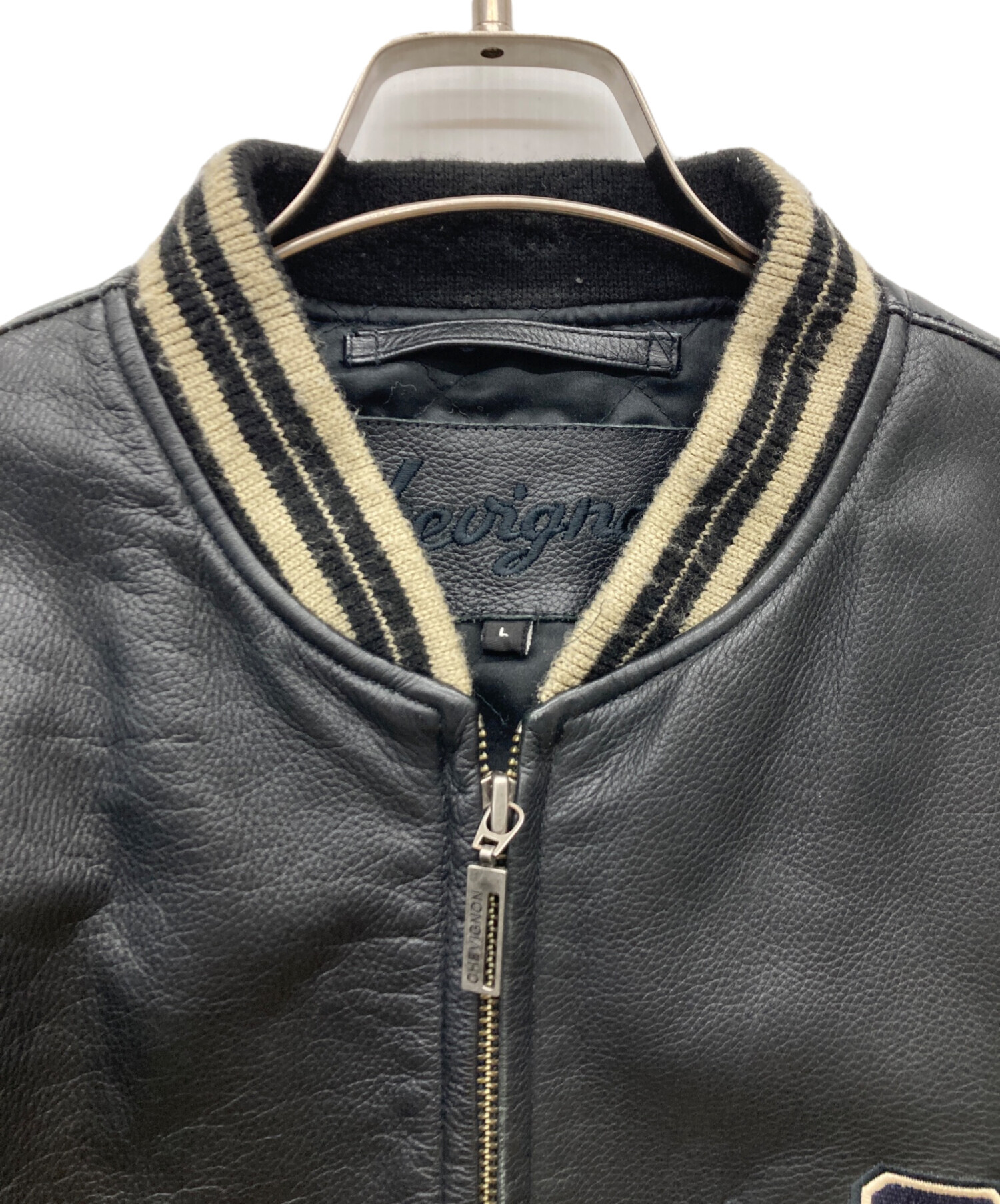 CHEVIGNON（シェビニオン） スタジャン 中古・古着通販】CHEVIGNON (シェビニオン) カウレザースタジャン