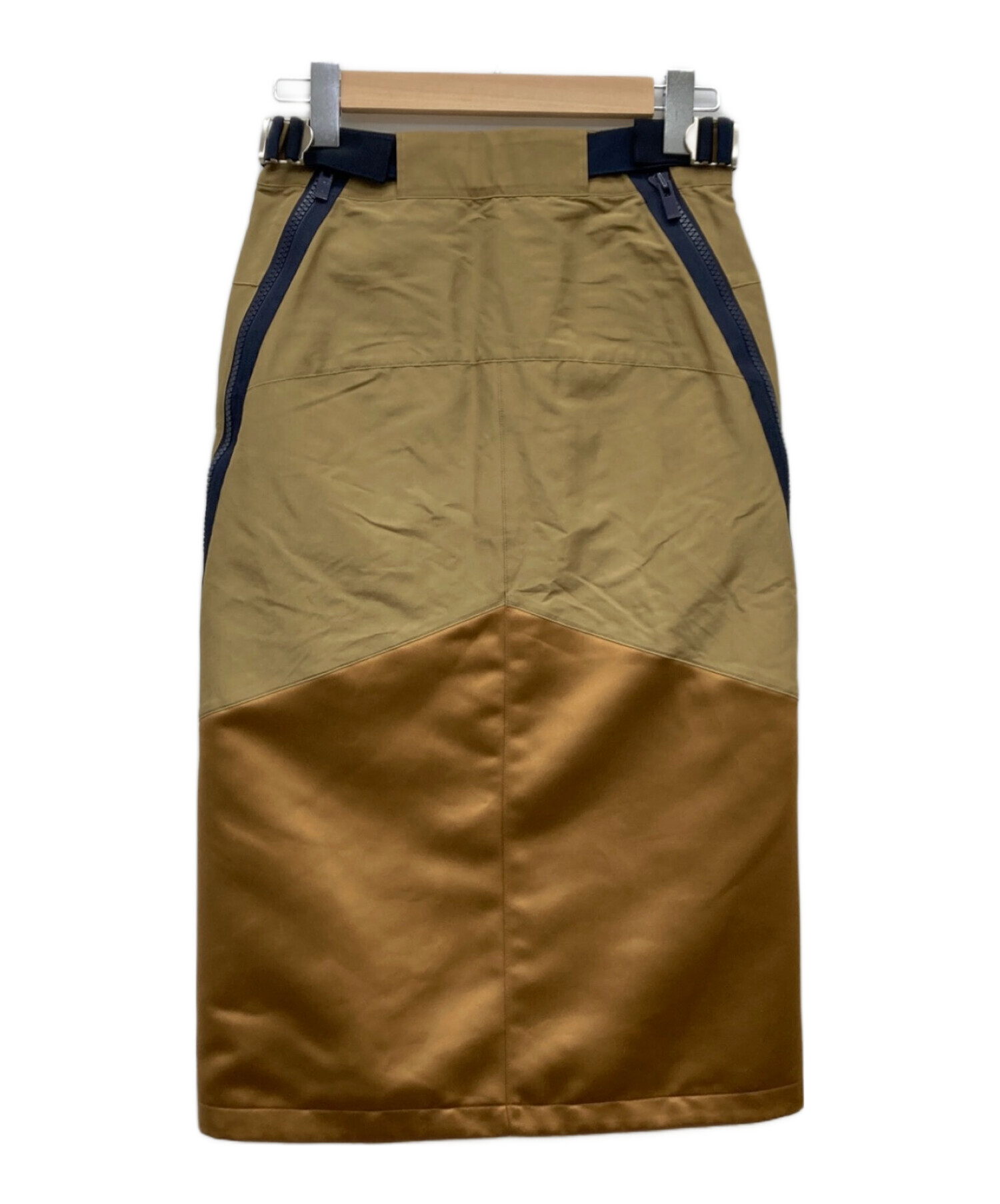 中古・古着通販】sacai (サカイ) GROSGRAIN MIX SKIRT ベージュ サイズ