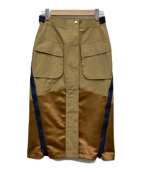 中古・古着通販】sacai (サカイ) GROSGRAIN MIX SKIRT ベージュ サイズ