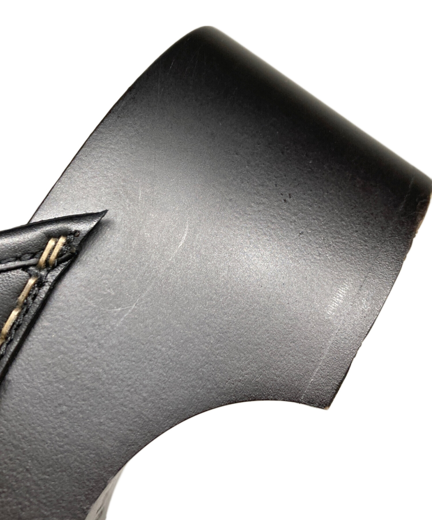 CHANEL 37 ブラックレザー ミュール 中古・古着通販】CHANEL (シャネル) 25SS サボレザーミュール ブラック