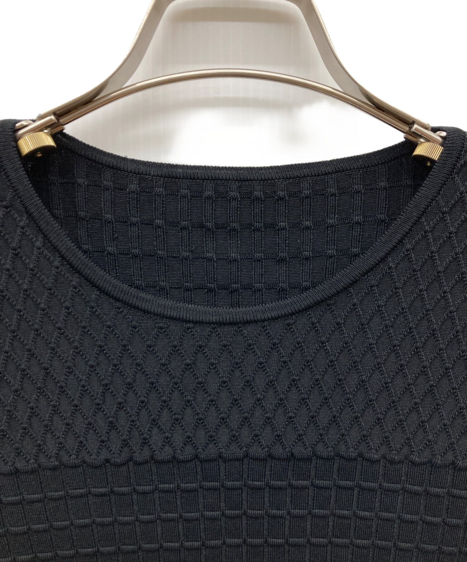 中古・古着通販】FOXEY (フォクシー) Souffle Knit Top ブラック