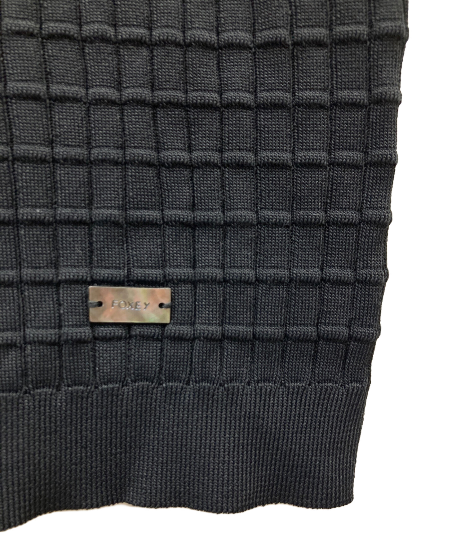 中古・古着通販】FOXEY (フォクシー) Souffle Knit Top ブラック