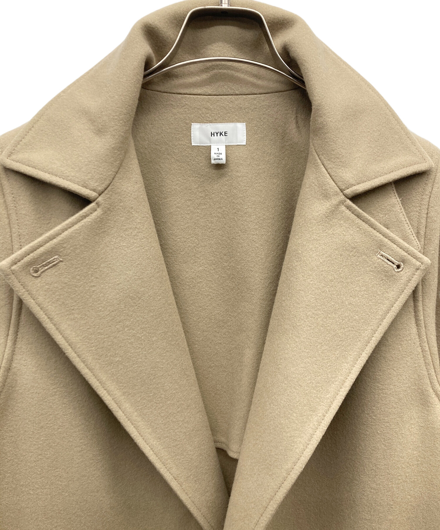 【美品】HYKE（ハイク）ピーコート　ウール　ベージュ　サイズ1 UNITED ARROWS（ユナイテッドアローズ）の「＜HYKE（ハイク