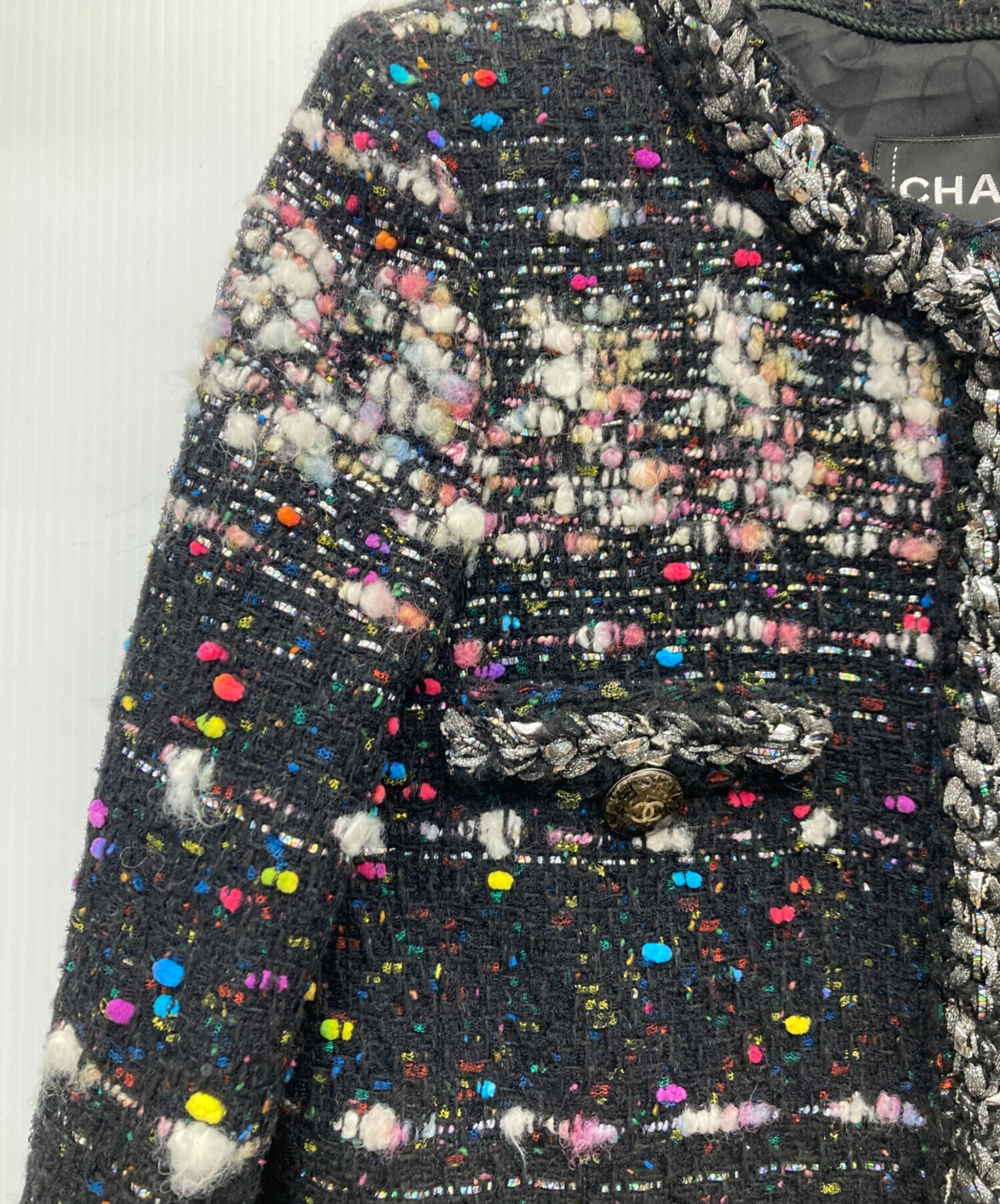 中古・古着通販】CHANEL (シャネル) ココボタン ノーカラーツイード 
