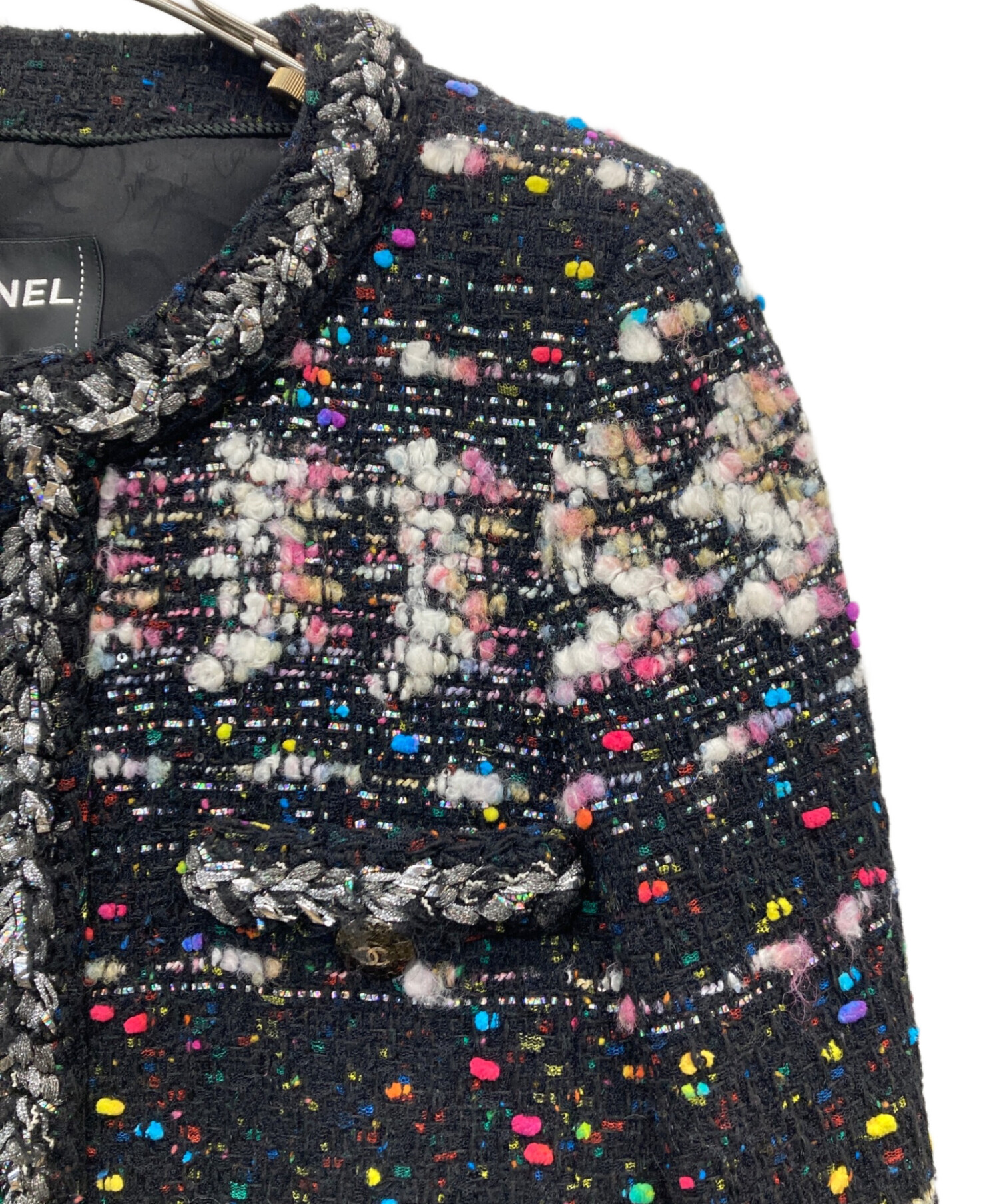 中古・古着通販】CHANEL (シャネル) ココボタン ノーカラーツイード 
