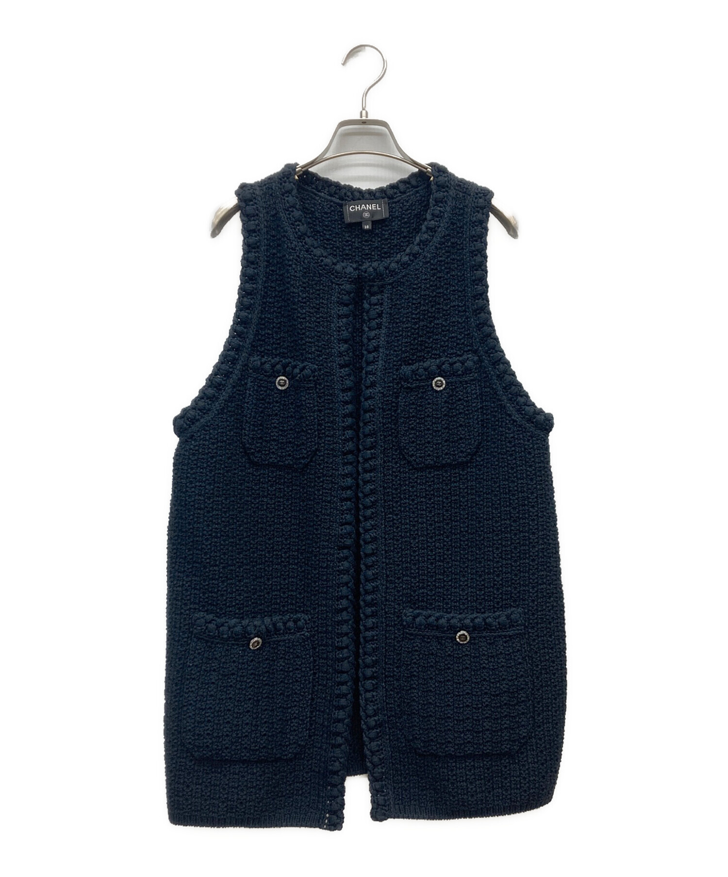CHANEL シャネル ベスト レディース 【古着】【中古】 中古・古着通販】CHANEL (シャネル) 22SS ココボタンコットンニット