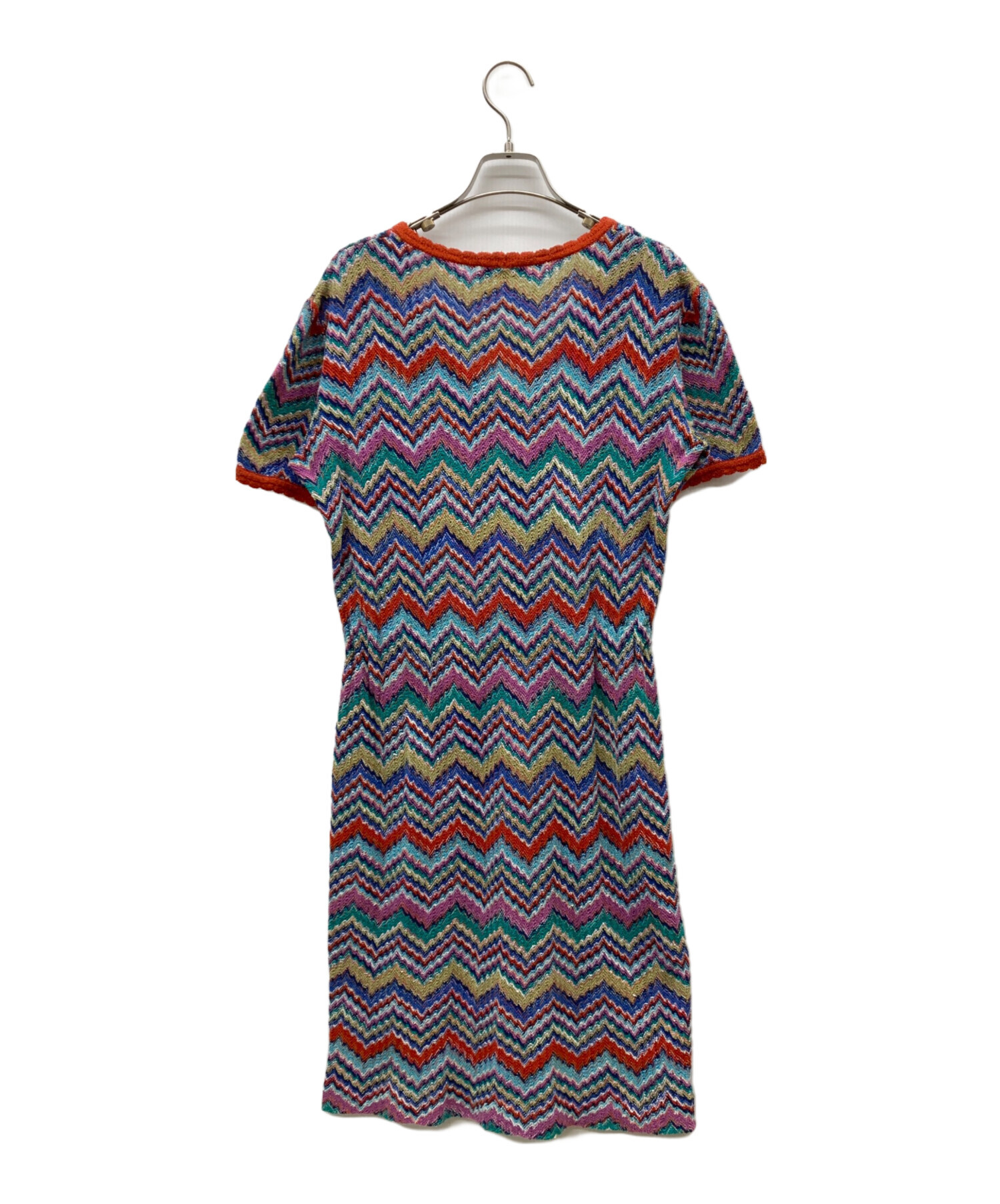 美品 MISSONI ミッソーニ 半袖ニットワンピース マルチカラー 11 L 中古・古着通販】MISSONI (ミッソーニ) ジグザグ柄 ワンピース マルチ