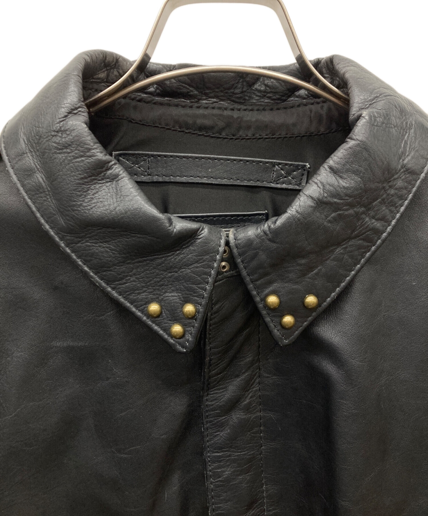 中古・古着通販】HORN WORKS (ホーンワークス) 襟スタッズカウレザー 