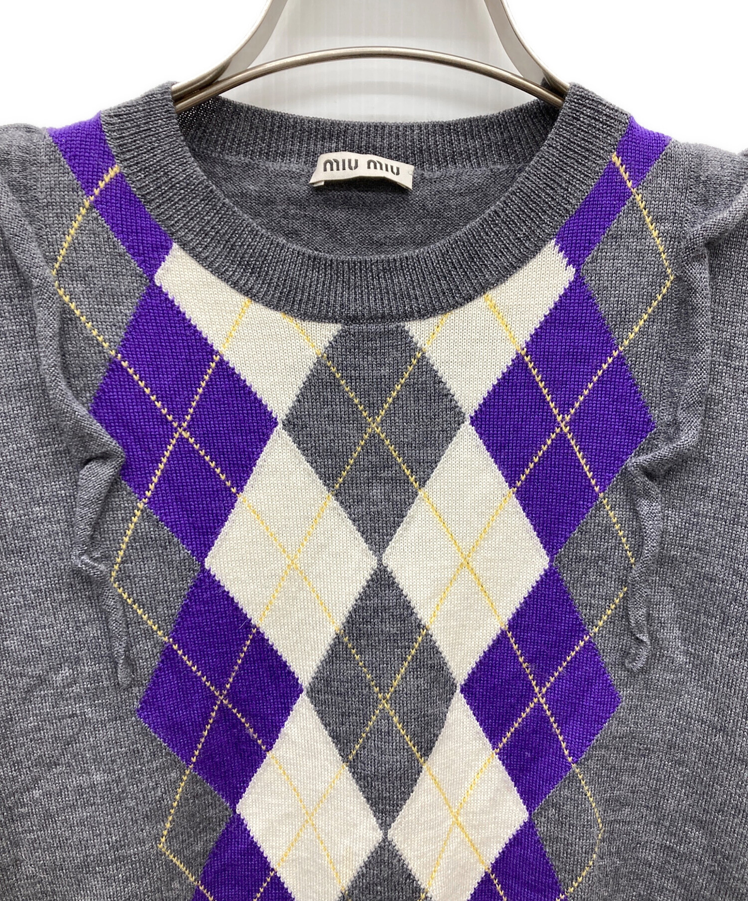 miu miu ミュウミュウアーガイル柄セーター サイズ40(クリーニング済み
