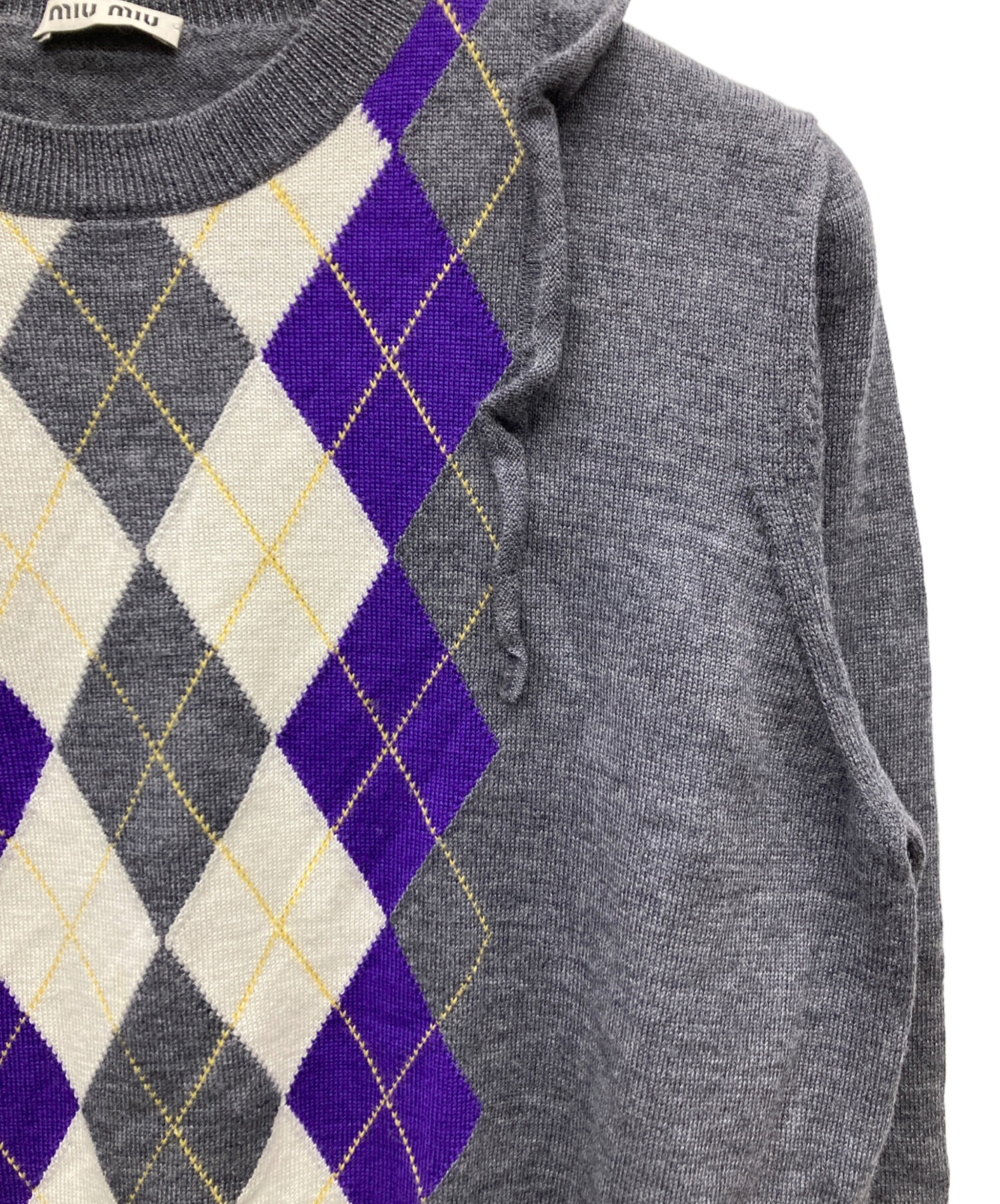 中古・古着通販】MIU MIU (ミュウミュウ) フリルデザインアーガイル