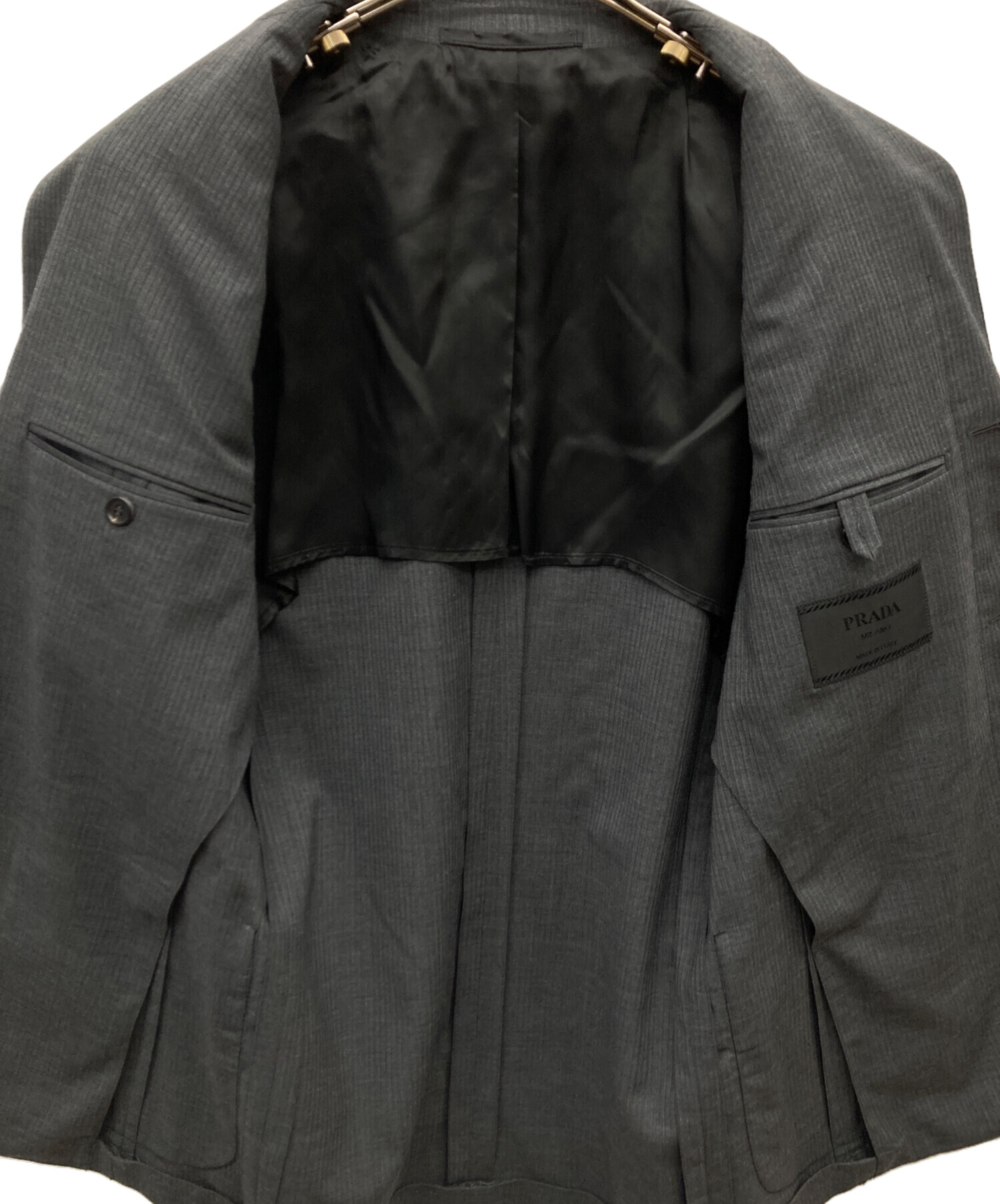 中古・古着通販】PRADA (プラダ) 比翼3Bウールセットアップスーツ