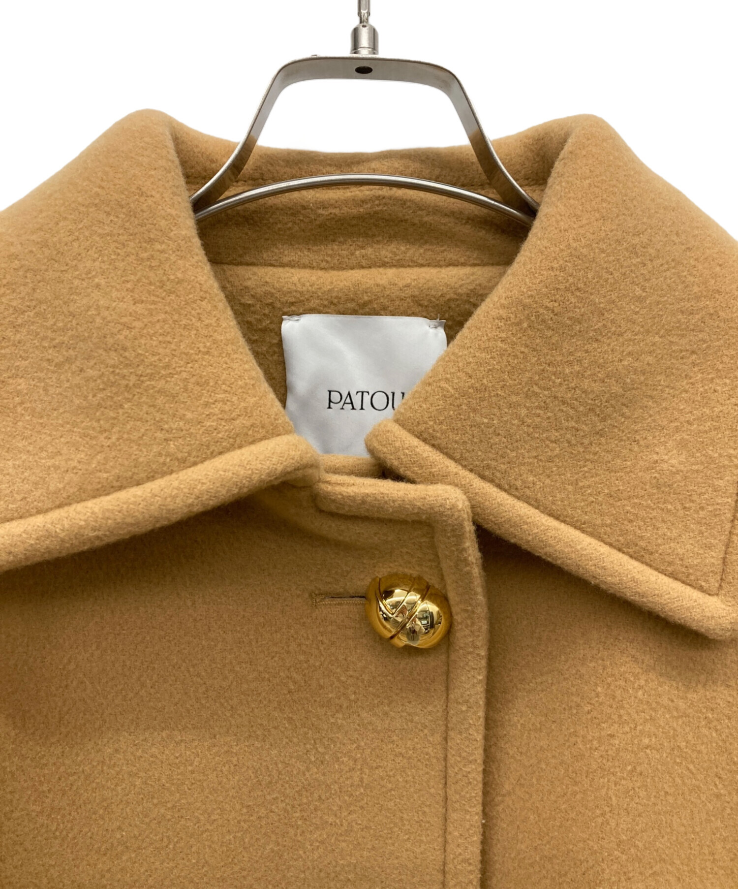PATOU パトゥ ウール&カシミアブレンド リブウエスト クロップドコート