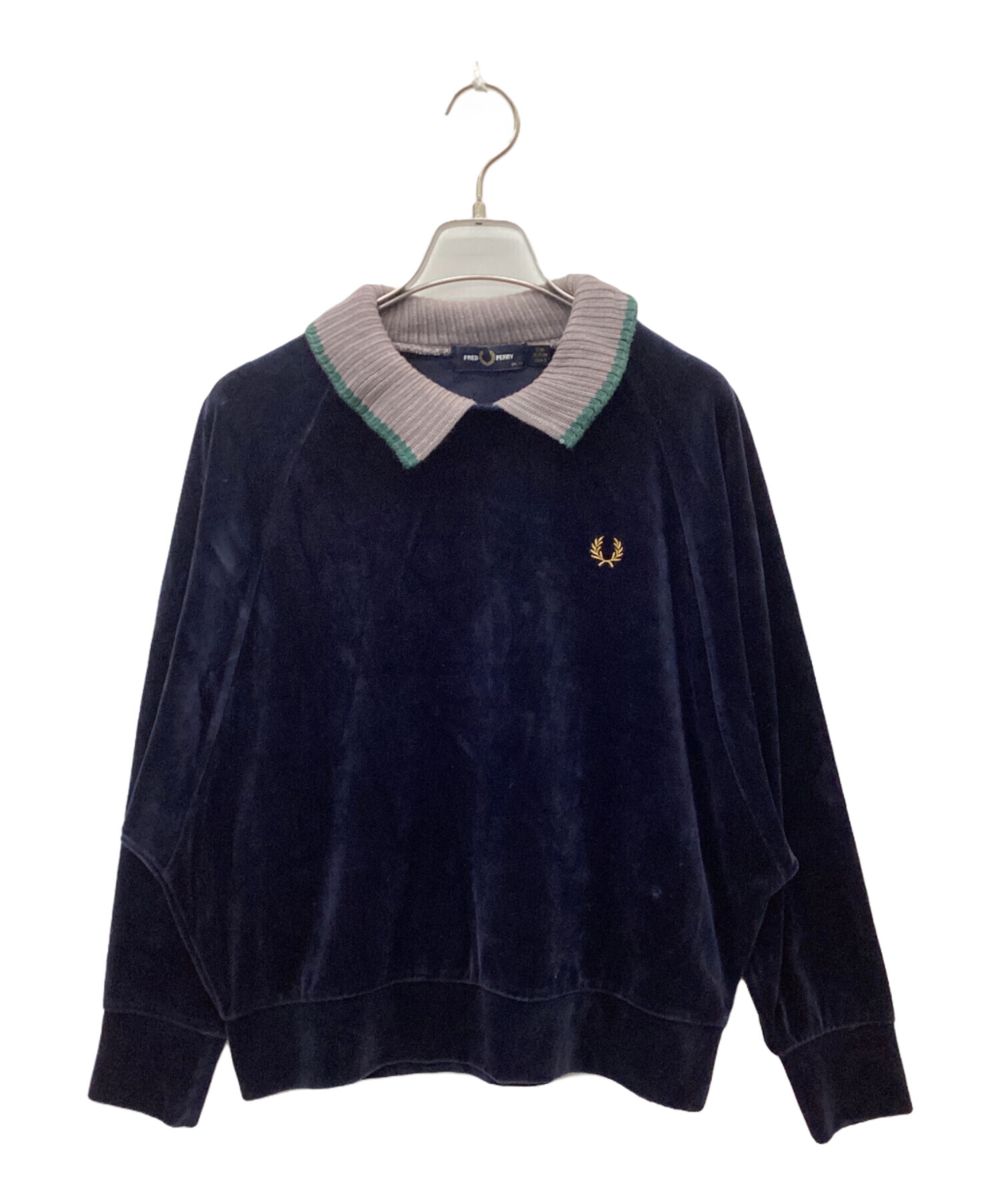 中古・古着通販】FRED PERRY (フレッドペリー) VELOUR TOP ネイビー