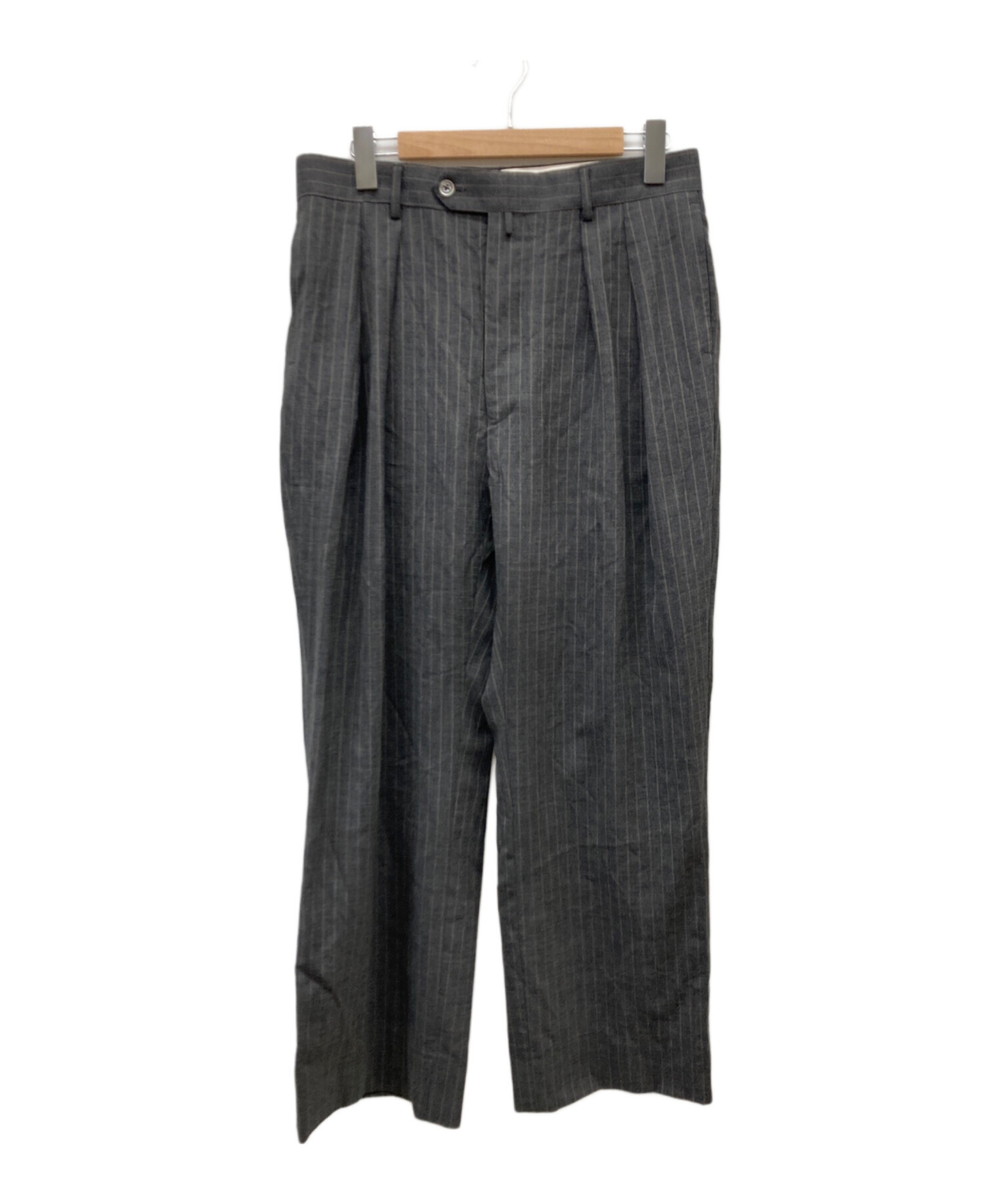 中古・古着通販】NEAT (ニート) ツータックストライプパンツ グレー