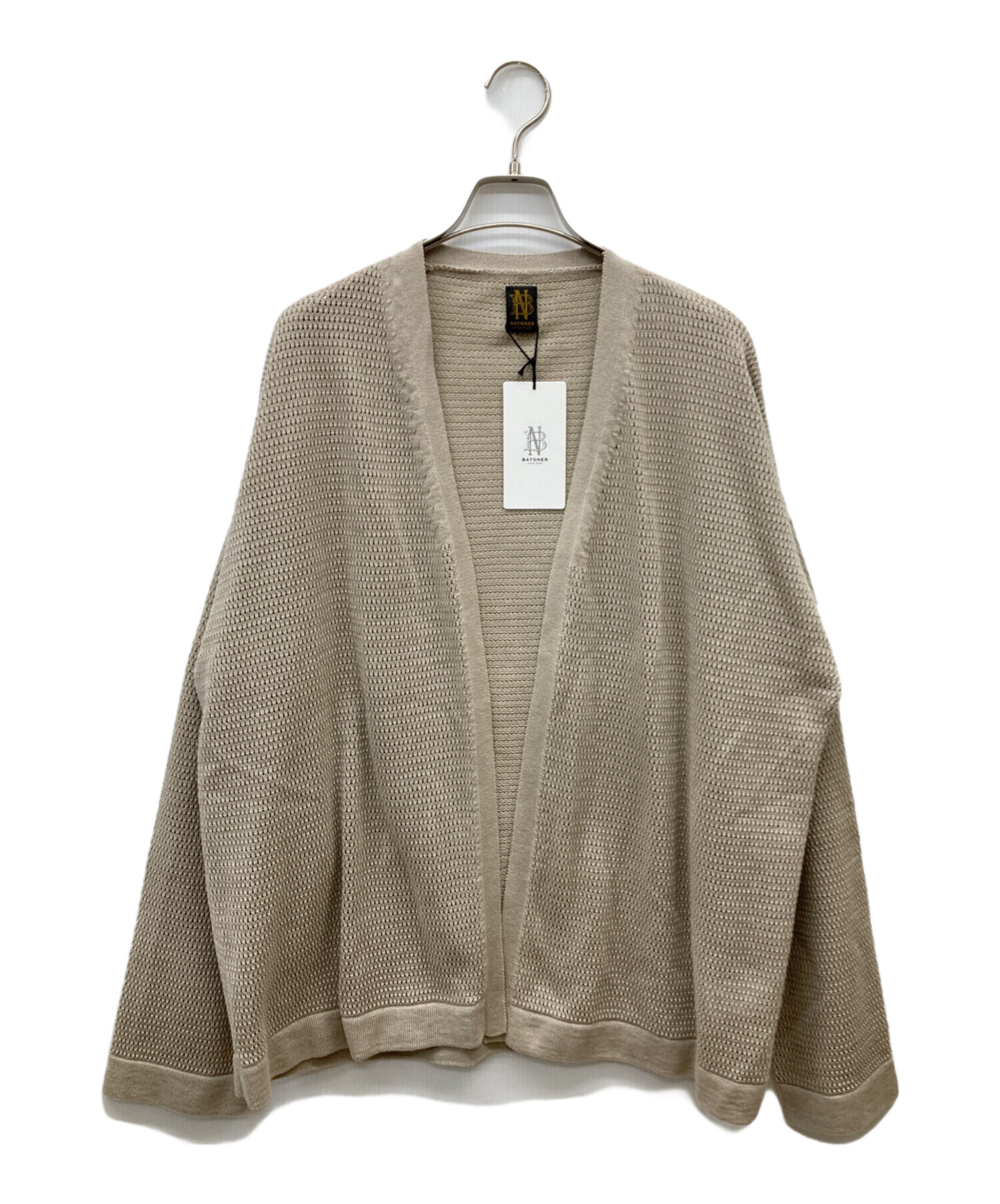 中古・古着通販】BATONER (バトナ―) NO BUTTON CARDIGAN ベージュ 