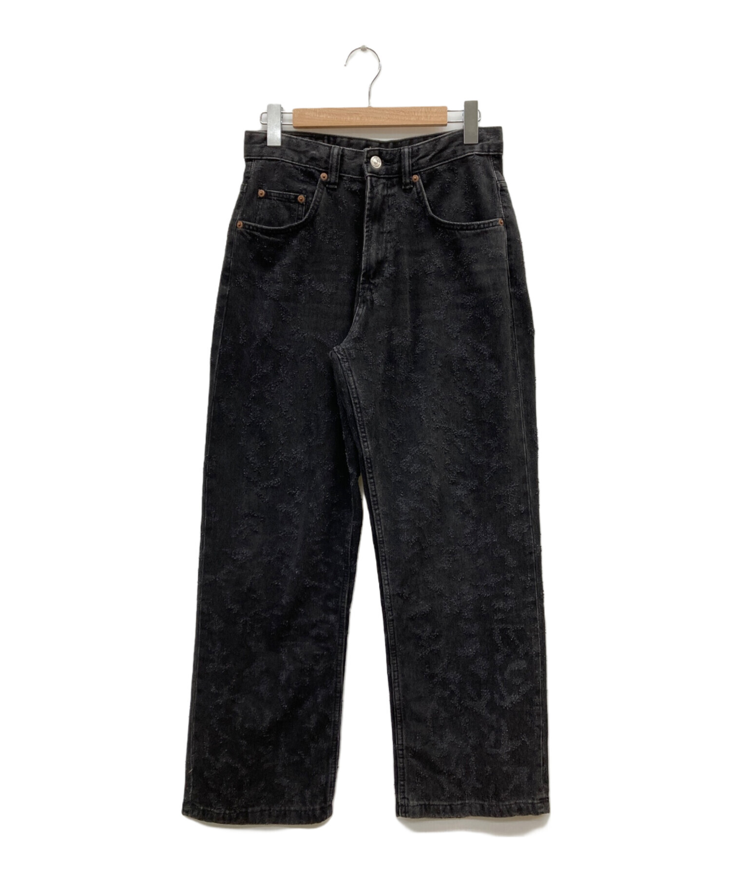 中古・古着通販】ZARA (ザラ) ジャガードデニムパンツ ブラック サイズ 
