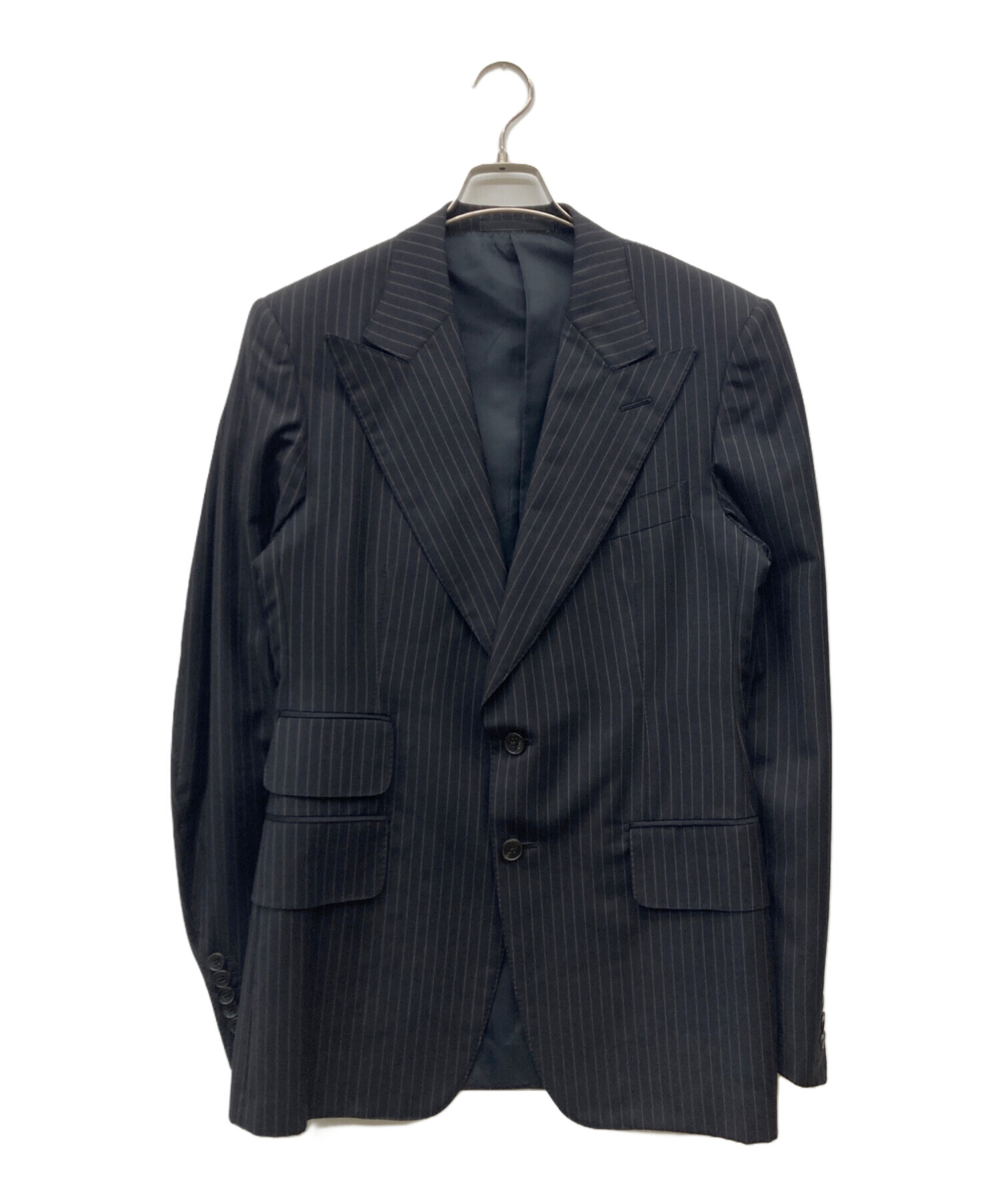 中古・古着通販】GUCCI (グッチ) ピークドラペルストライプスーツ