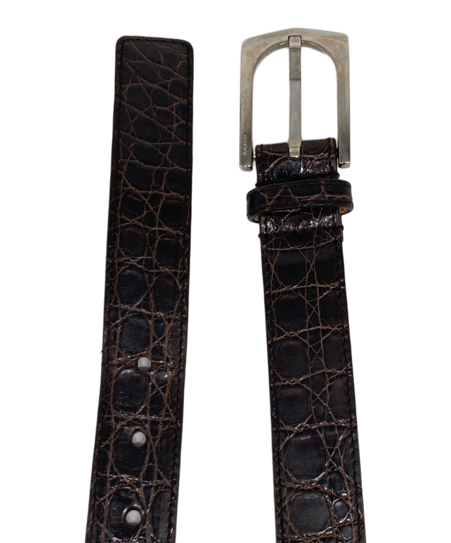 中古・古着通販】GUCCI (グッチ) 裏グッチシマ エンボスレザーベルト