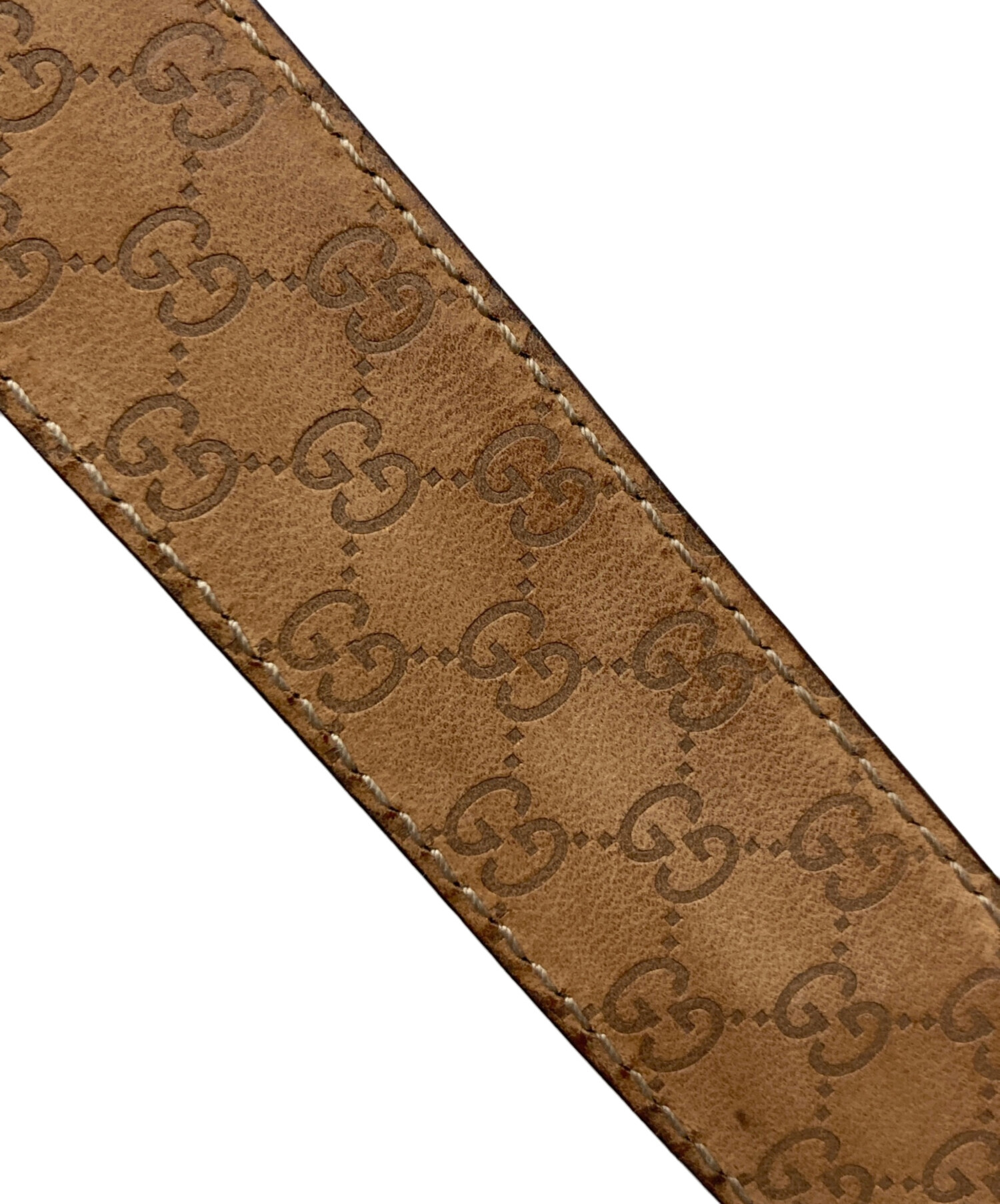 中古・古着通販】GUCCI (グッチ) 裏グッチシマ エンボスレザーベルト