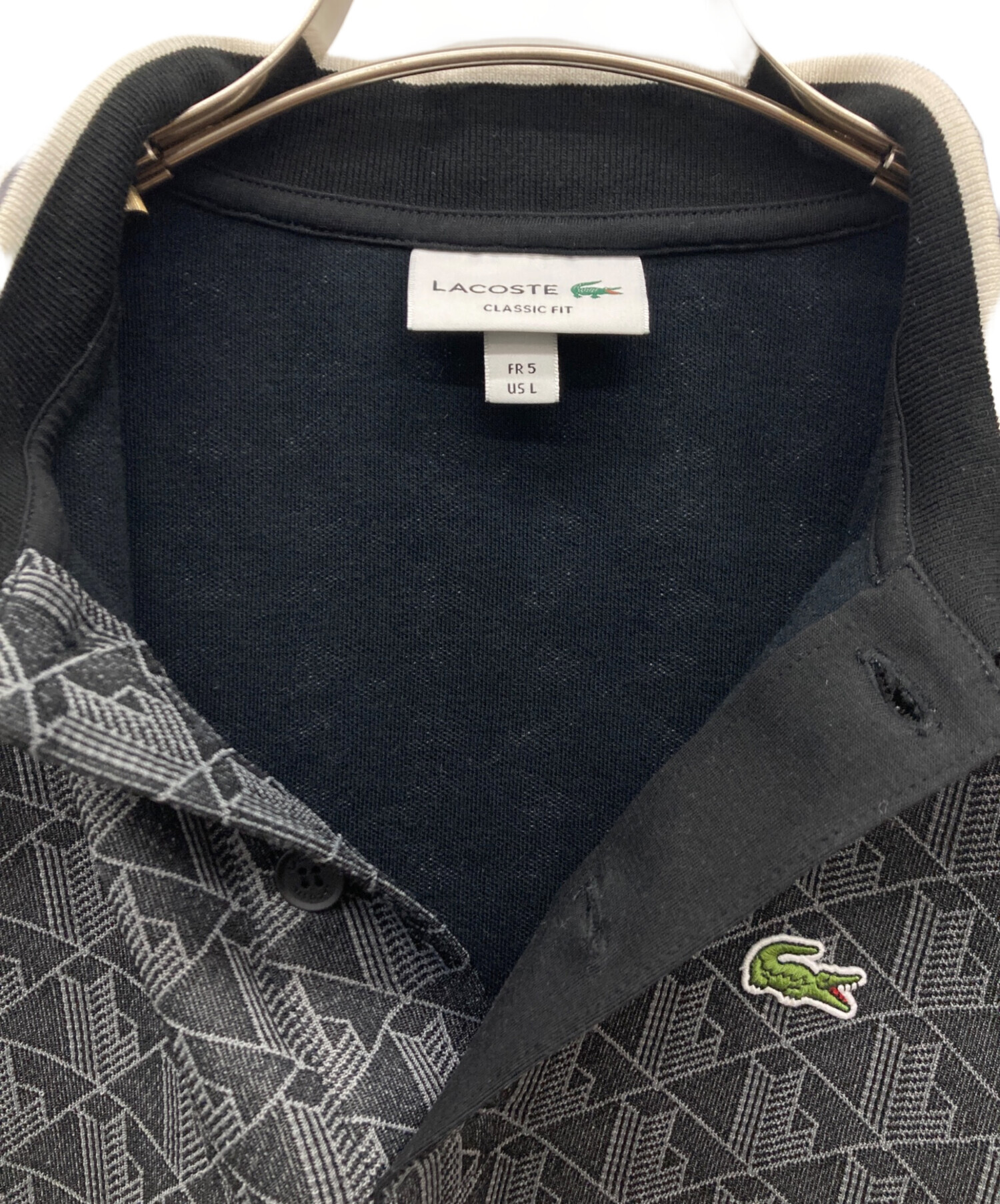 中古・古着通販】LACOSTE (ラコステ) モノグラムジャカードポロシャツ 中古・古着通販】LACOSTE (ラコステ) モノグラムジャカードポロシャツ