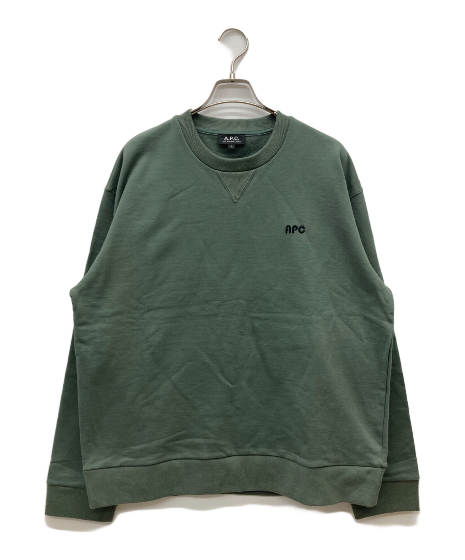 中古・古着通販】A.P.C. (アーペーセー) ロゴ刺繍スウェット グリーン