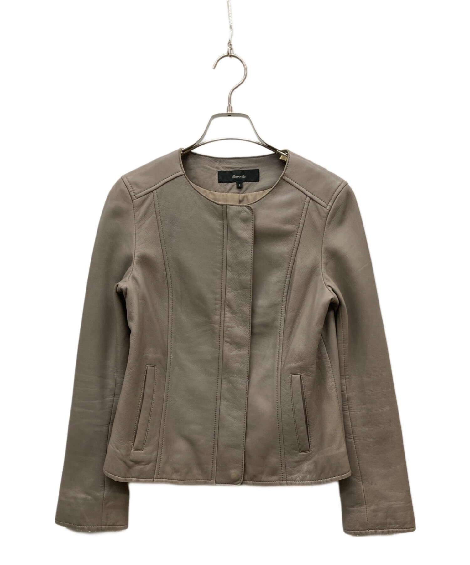 中古・古着通販】allureville (アルアバイル) ノーカラーラムレザー