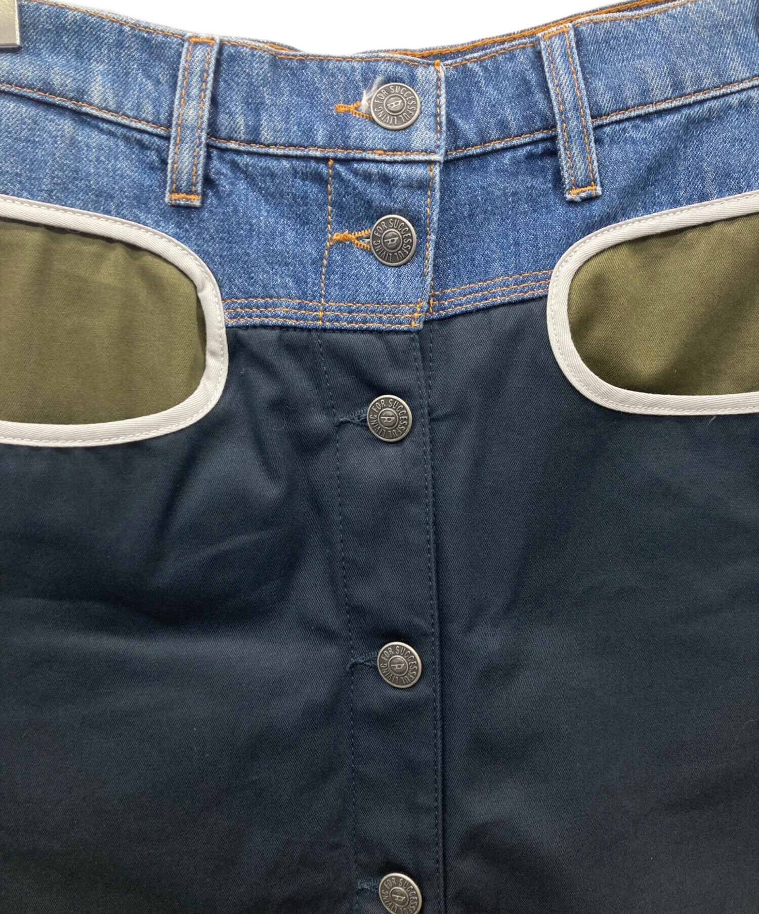 中古・古着通販】DIESEL (ディーゼル) 異素材切替ロングスカート