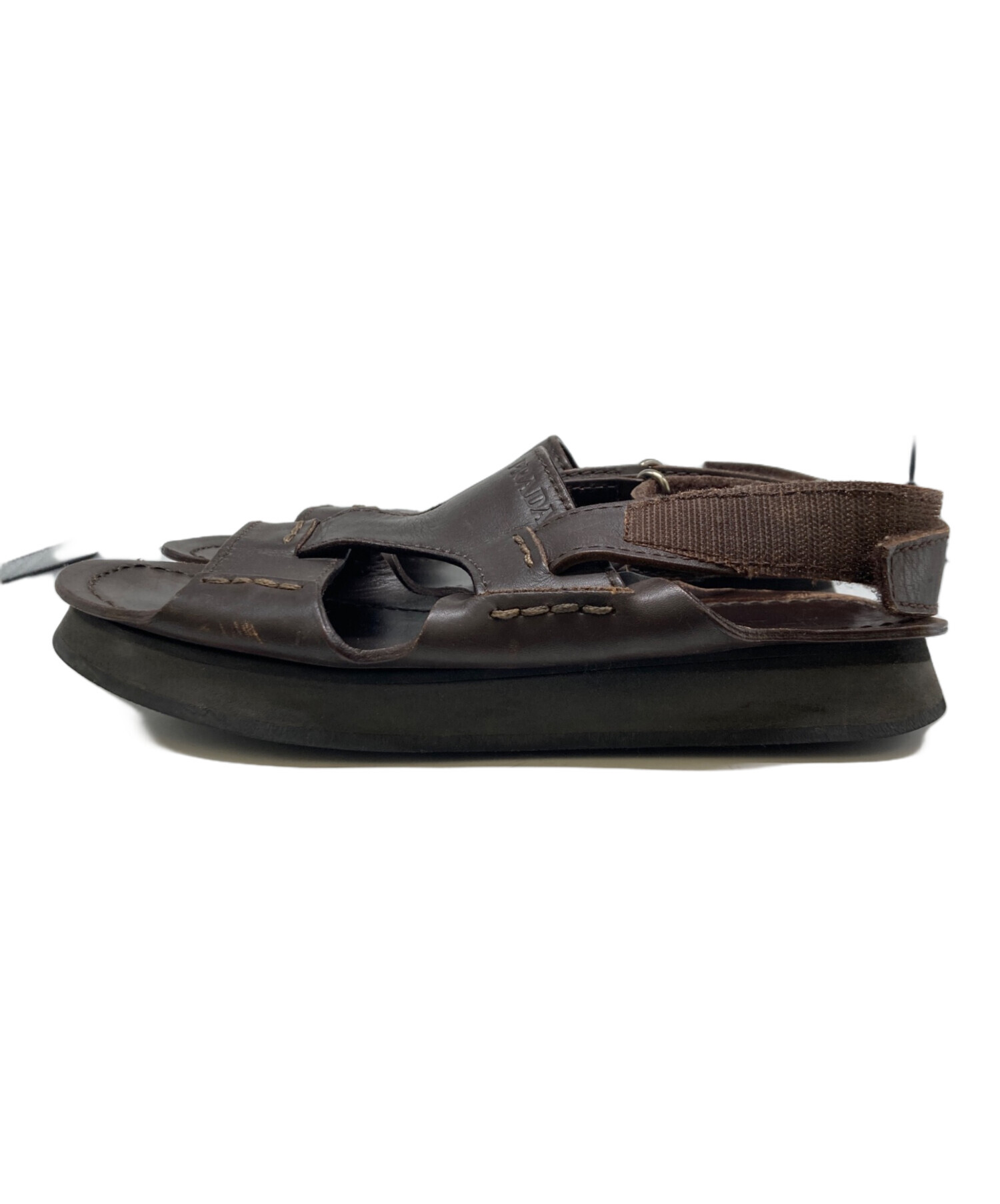 中古・古着通販】PRADA (プラダ) レザーサンダル ブラウン サイズ:6