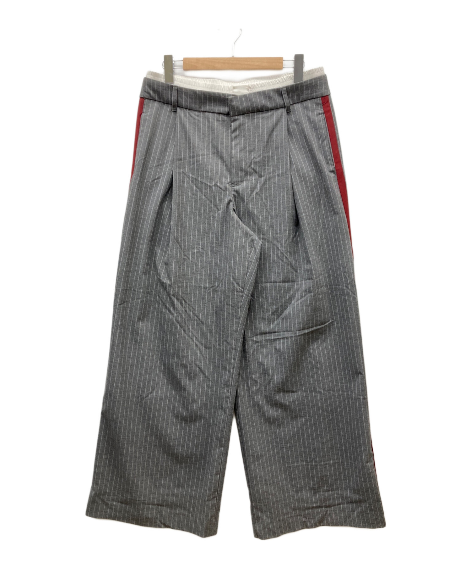 中古・古着通販】ZARA (ザラ) レイヤードストライプスラックス グレー