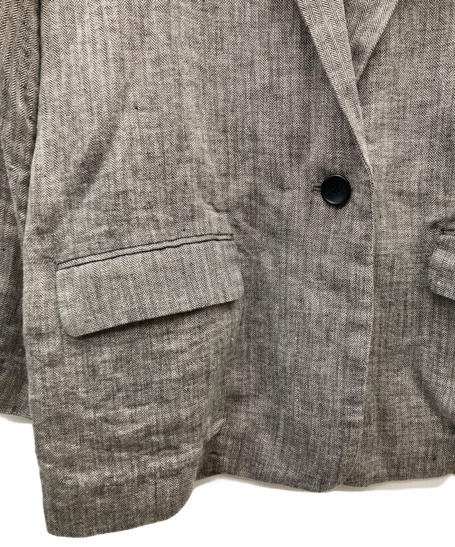 Spick&Span 2024リネンエアリージャケット 麻100% グレー 38 Spick and Span(スピックアンドスパン) リネンエアリージャケット25