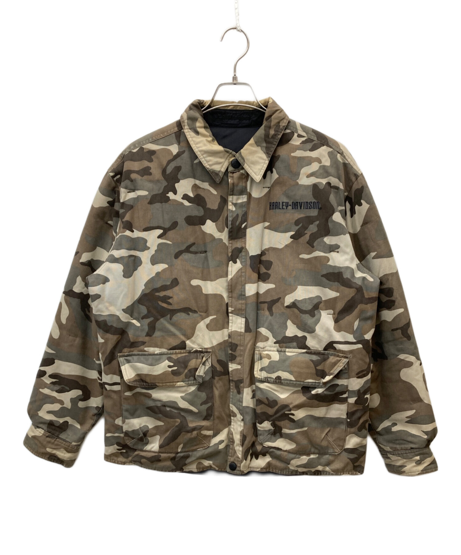 Harley-Davidson カモ柄フーデッドジャケット ハーレーダビッドソン 中古・古着通販】HARLEY-DAVIDSON (ハーレーダビッドソン) カモ柄