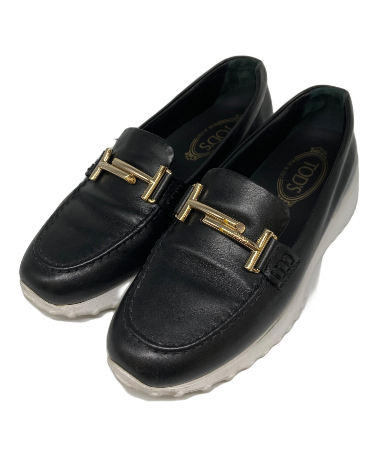 美品！TOD'S　レザービットローファー　24cm　ブラック 中古・古着通販】TOD'S (トッズ) 厚底ビットローファー ブラック