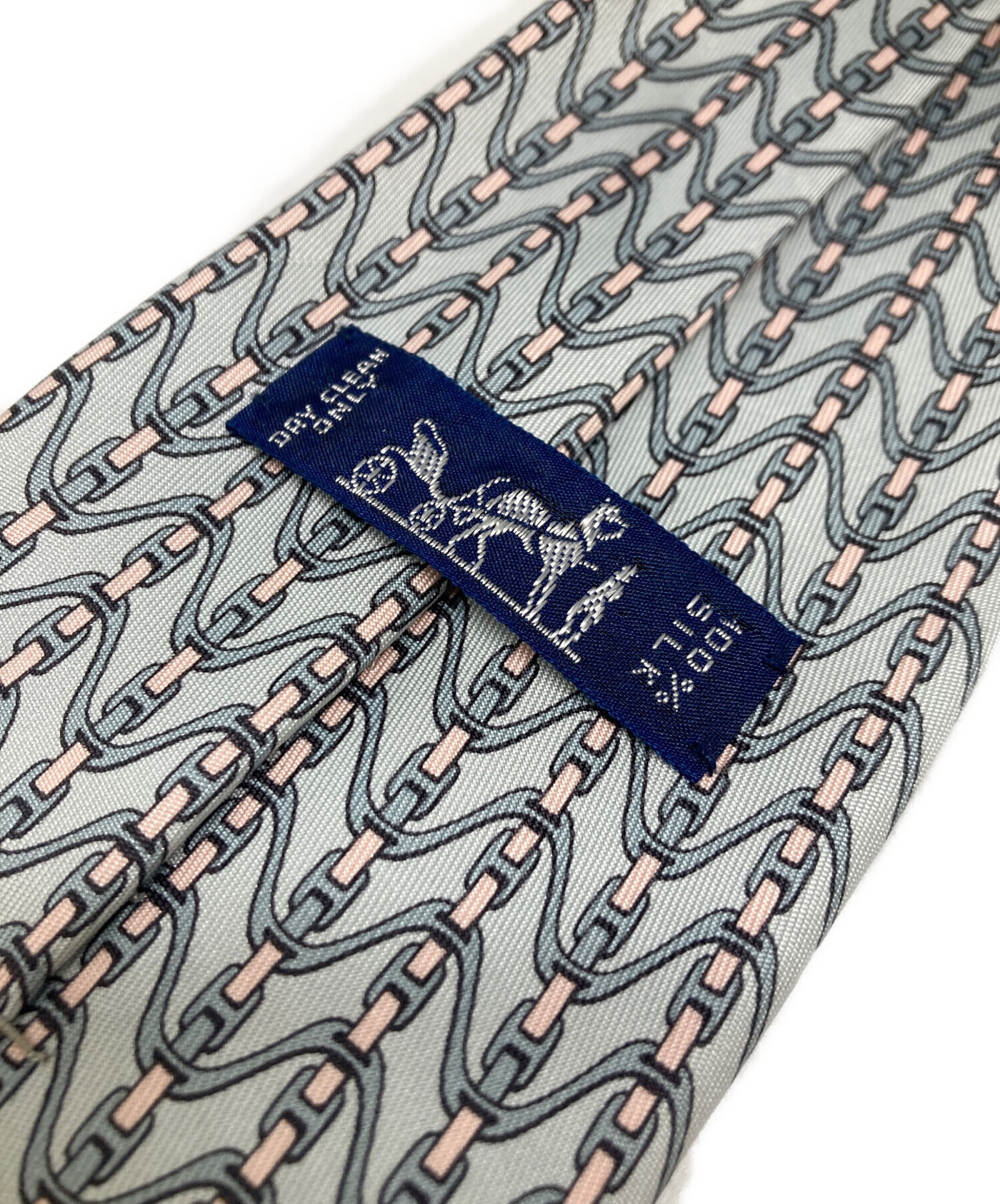 中古・古着通販】HERMES (エルメス) 総柄シルクネクタイ グレー サイズ 