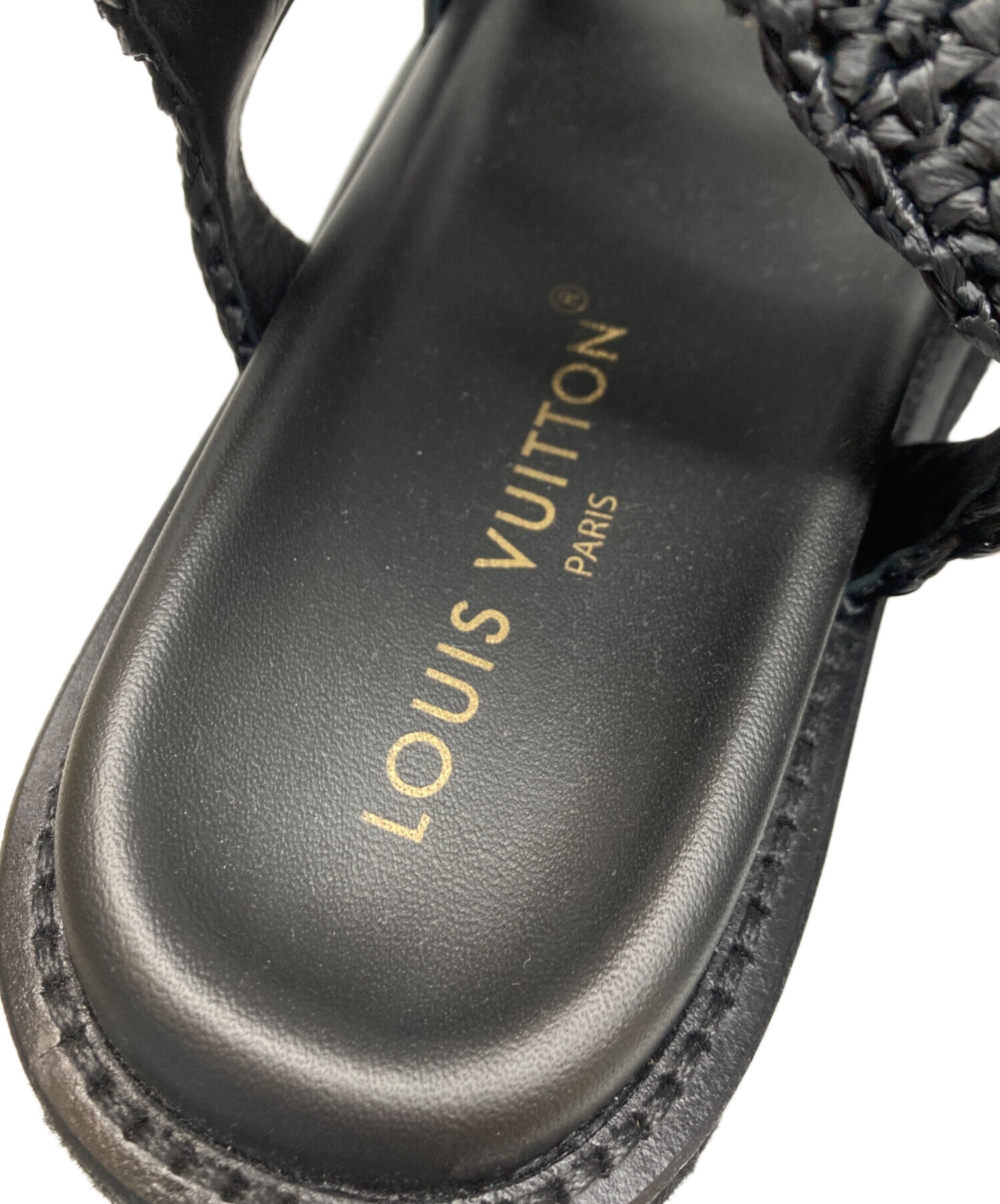 Louis Vuitton サンダル 極美品 未使用に近い 黒 サイズ３７.５ 中古・古着通販】LOUIS VUITTON (ルイ ヴィトン) コルドバ・ライン