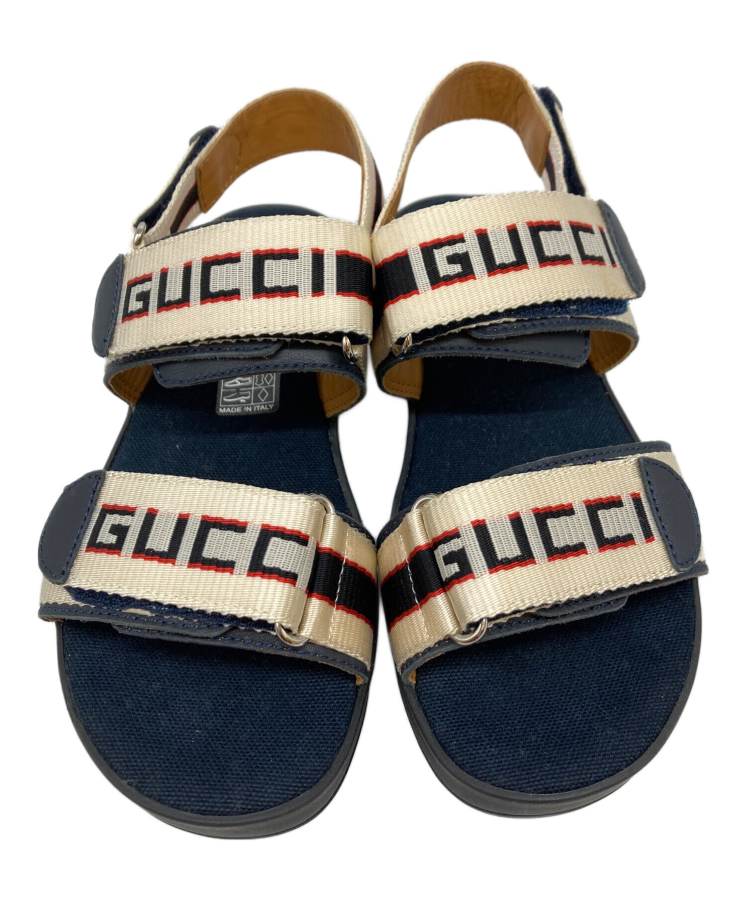中古・古着通販】GUCCI (グッチ) ベルクロサンダル ネイビー サイズ:34