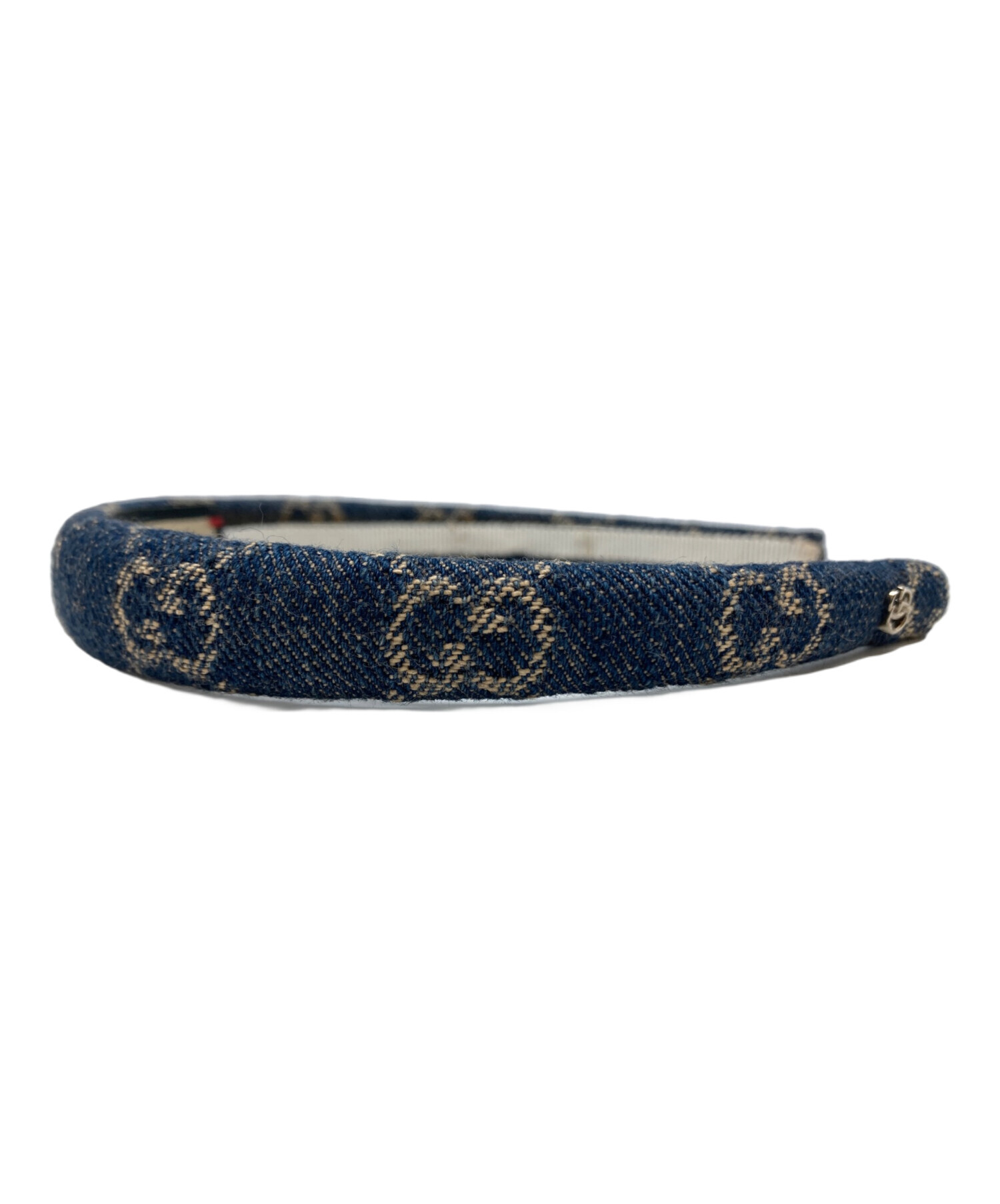 GUCCI GGロゴ ネイビー カチューシャ 中古・古着通販】GUCCI (グッチ) GGロゴヘアカチューシャ ブルー