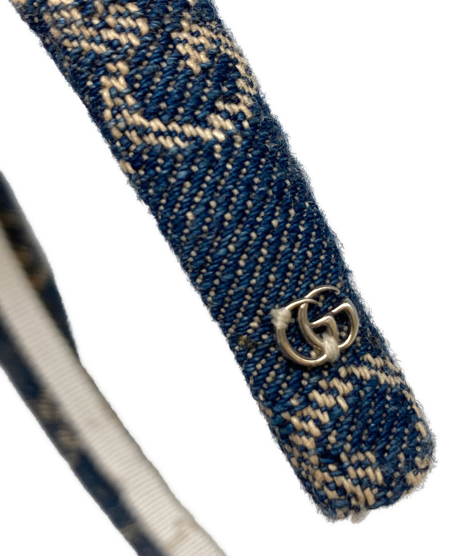 中古・古着通販】GUCCI (グッチ) GGロゴヘアカチューシャ ブルー