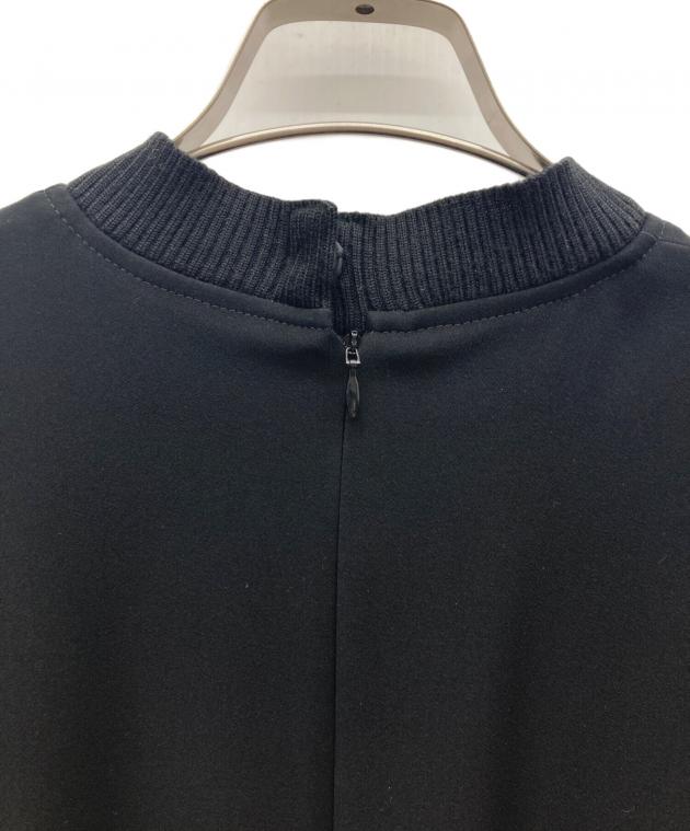 ENFOLD ダブルサテン Tail Hem DRS 長袖ワンピース エンフォルド ダブルサテン Tail Hem DRS ワンピース ブラック ENFOLD