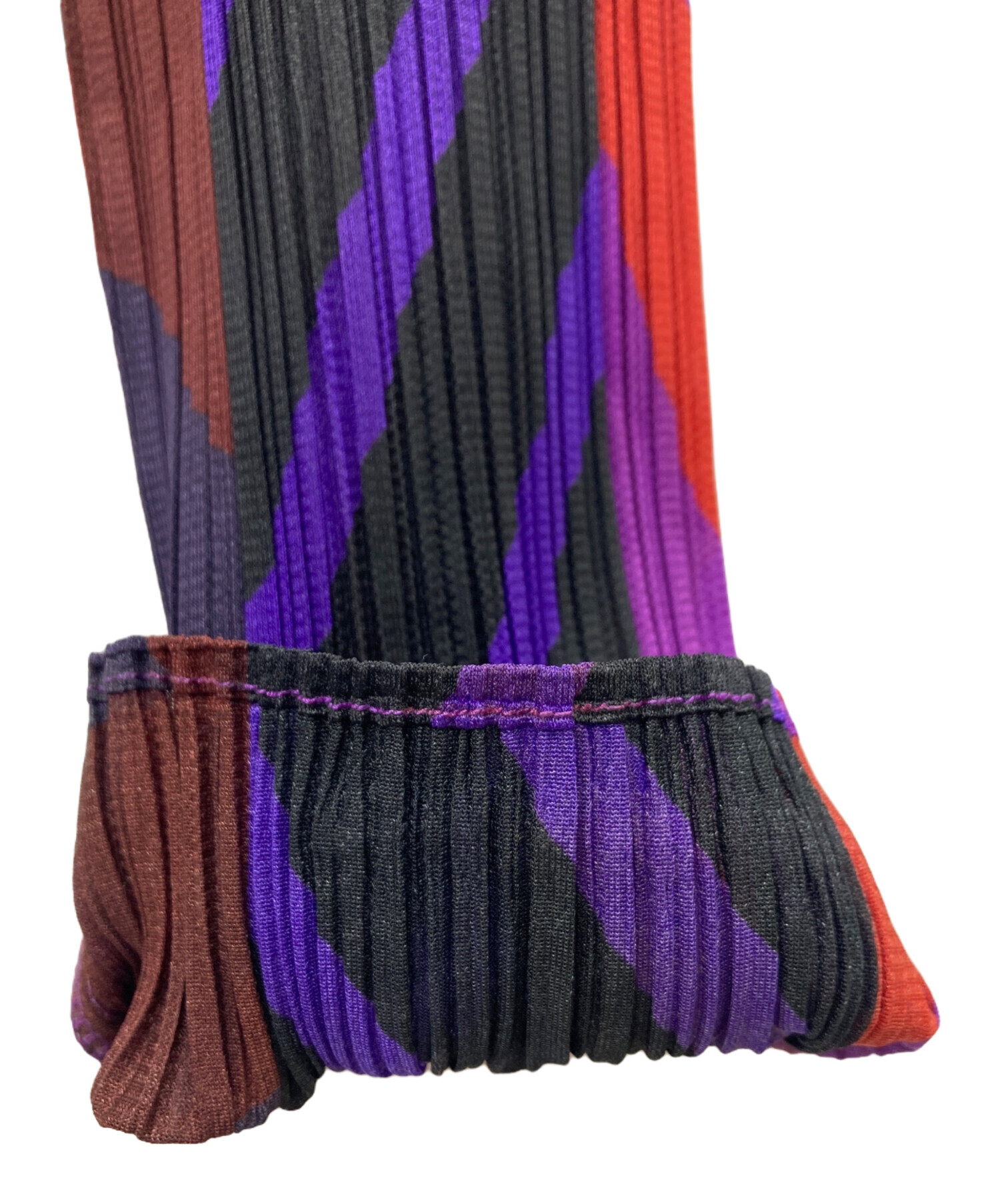 PLEATS PLEASEプリーツプリーズ中太パンツ紫 中古・古着通販】PLEATS PLEASE (プリーツプリーズ) プリーツ